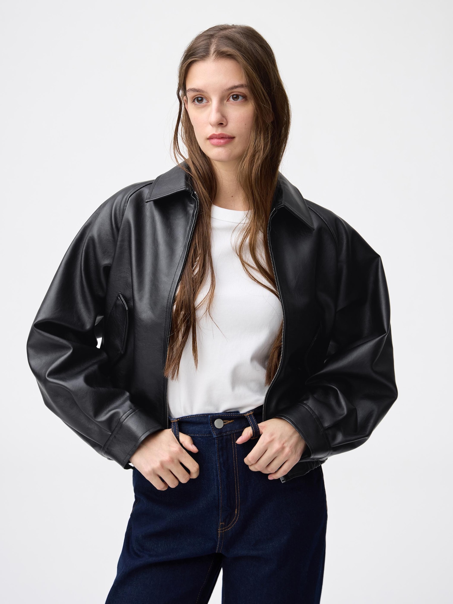 Куртка Harrington из экокожи — GU
