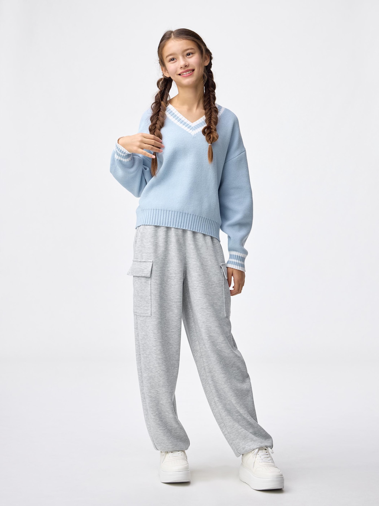 Girls JR карго-брюки бочкообразного кроя из ткани свитшот — GU