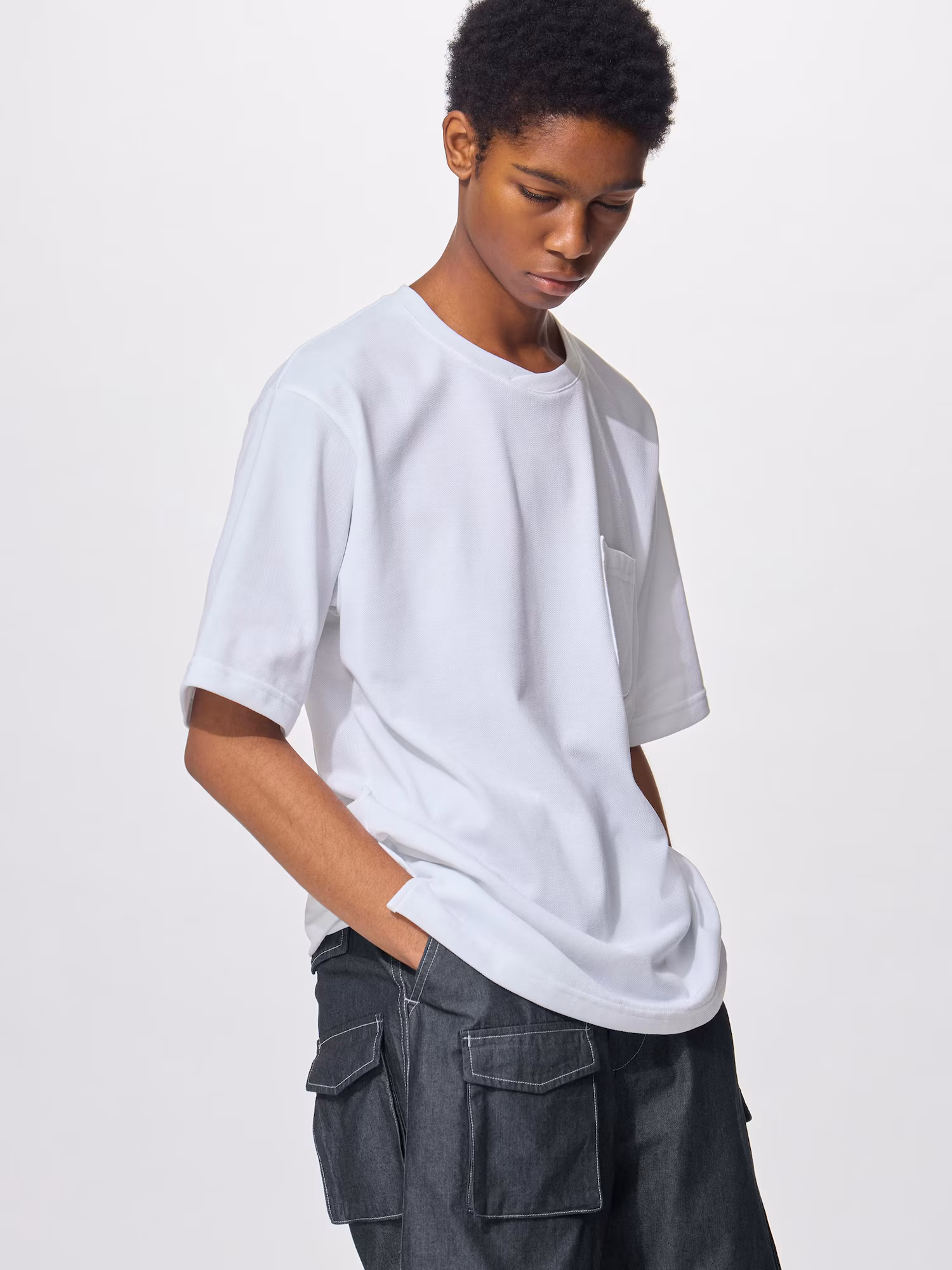 Футболка Dry из пике с перекрёстным вырезом ENGINEERED GARMENTS — GU