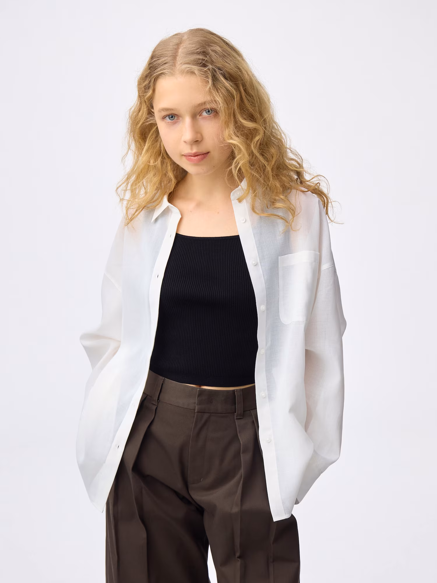 Прозрачная рубашка dolman sleeve — GU