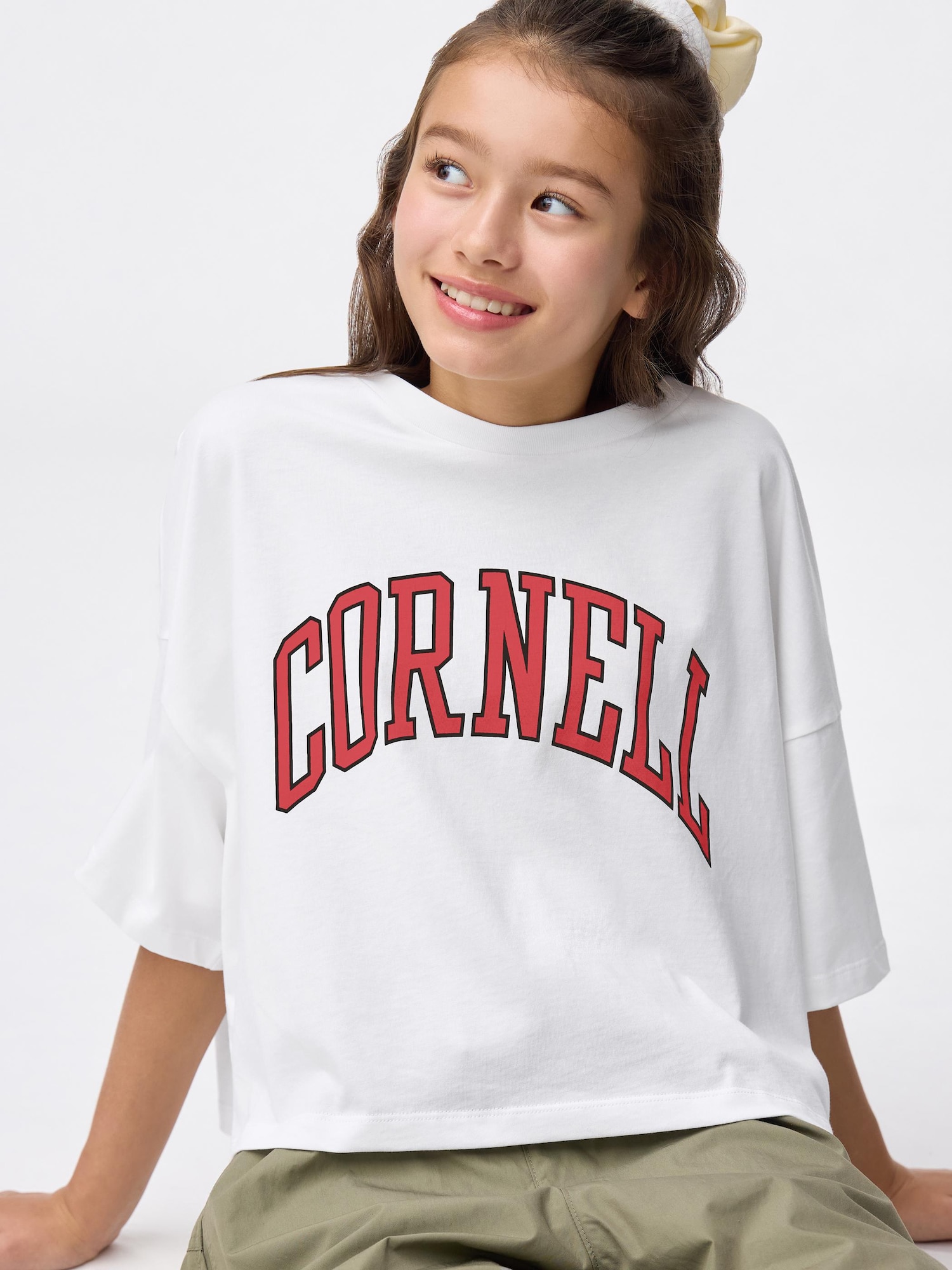 Girls JR укороченная хлопковая футболка оверсайз Cornell — GU