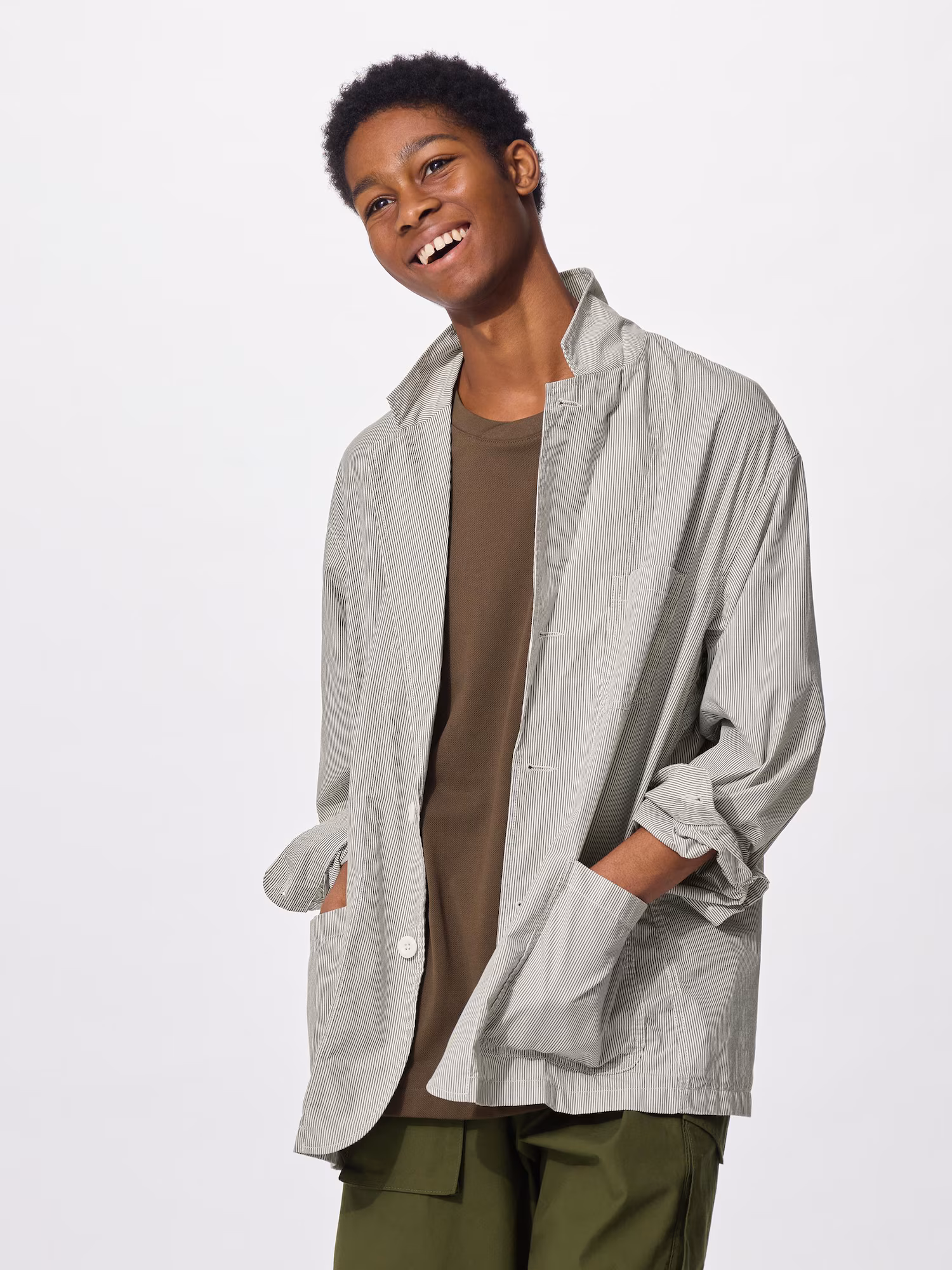 Жакет из хлопка в полоску ENGINEERED GARMENTS — GU