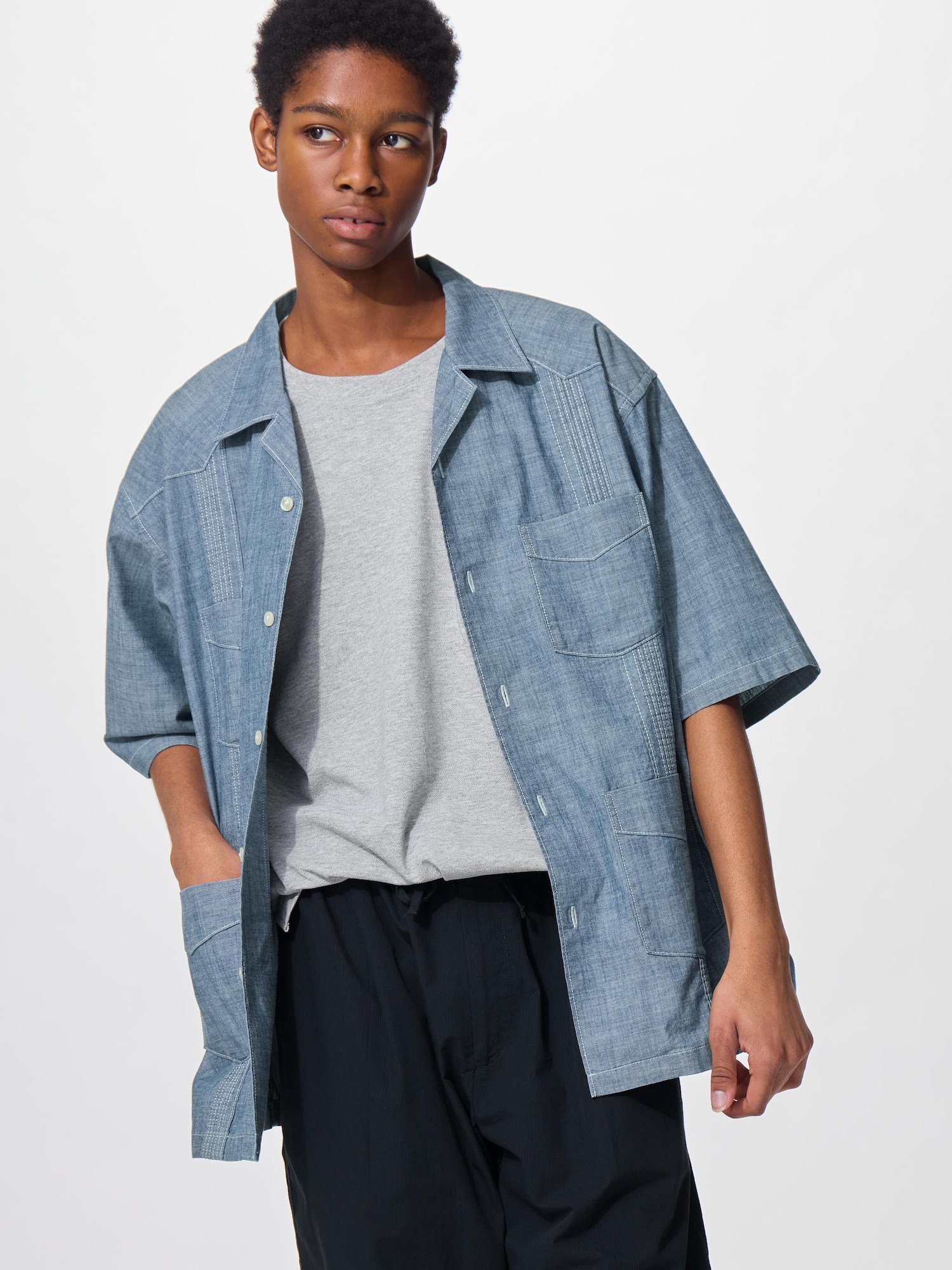 Кубинская рубашка со средним рукавом ENGINEERED GARMENTS — GU