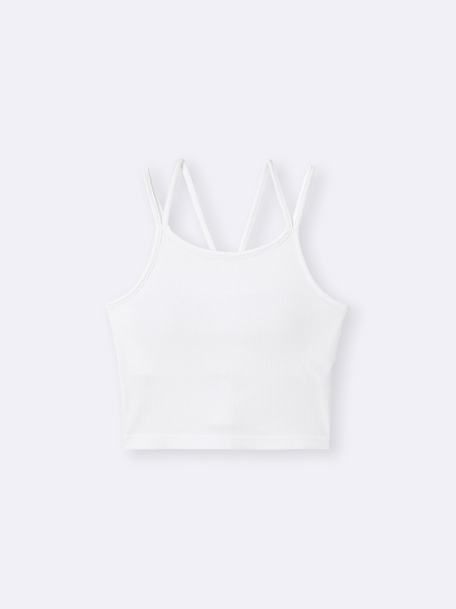 Укороченный рубчатый топ на бретелях Bra Feel Petit GIRLS — GU