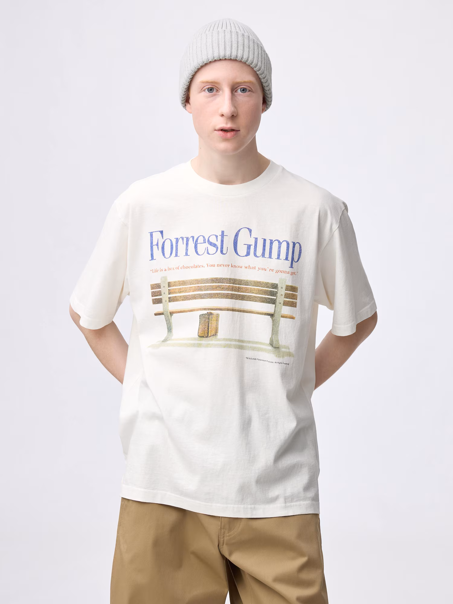 Футболка с принтом Forrest Gump, варёный эффект — GU