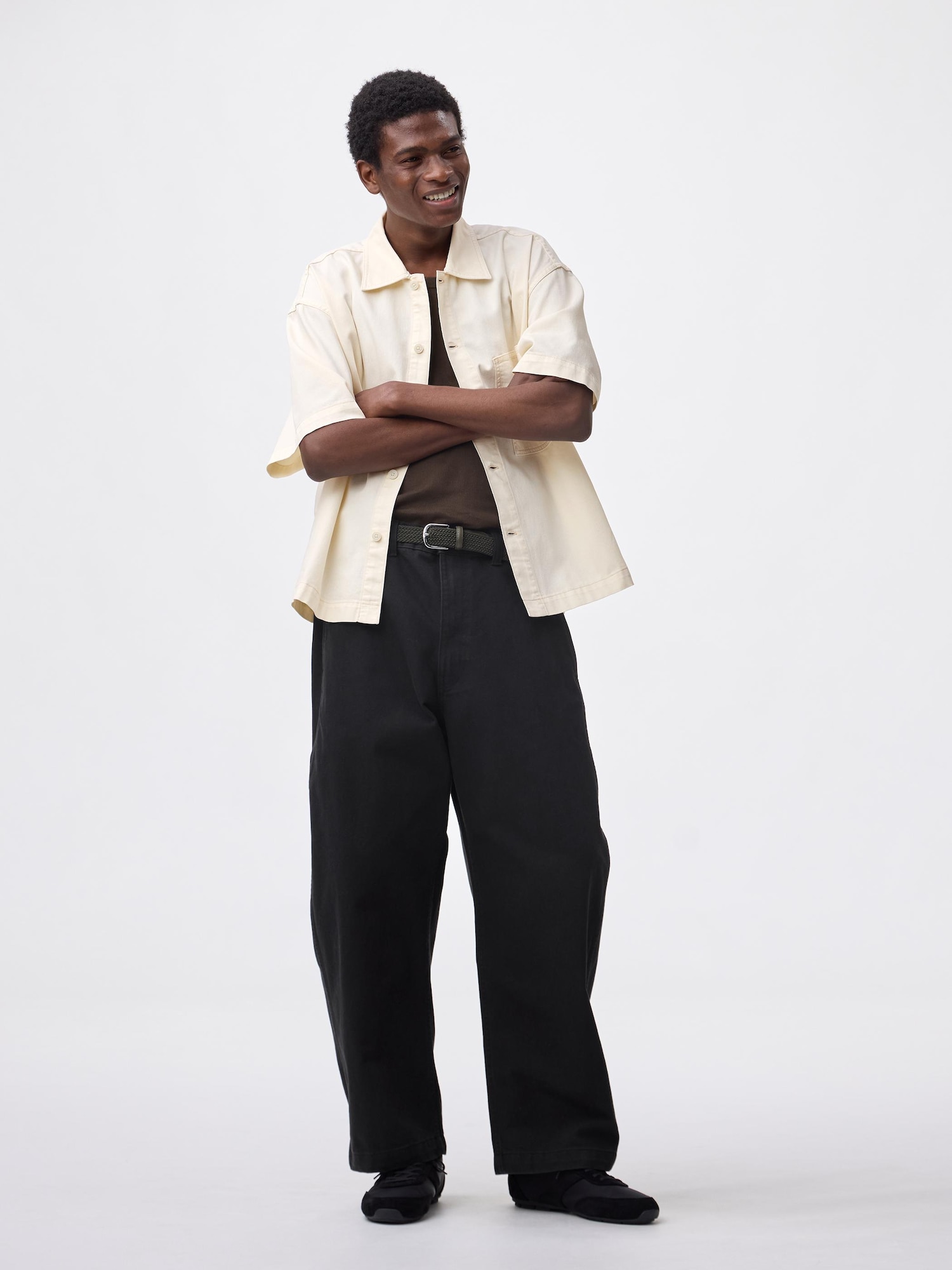 Хлопковые брюки свободного кроя Heavy Cotton — GU