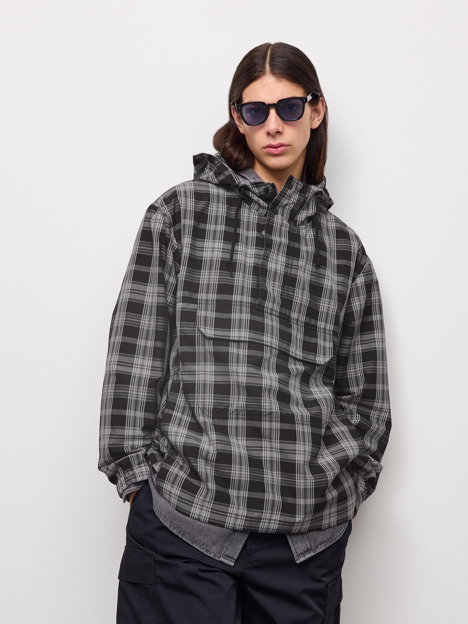 Парка check half-zip UL — GU