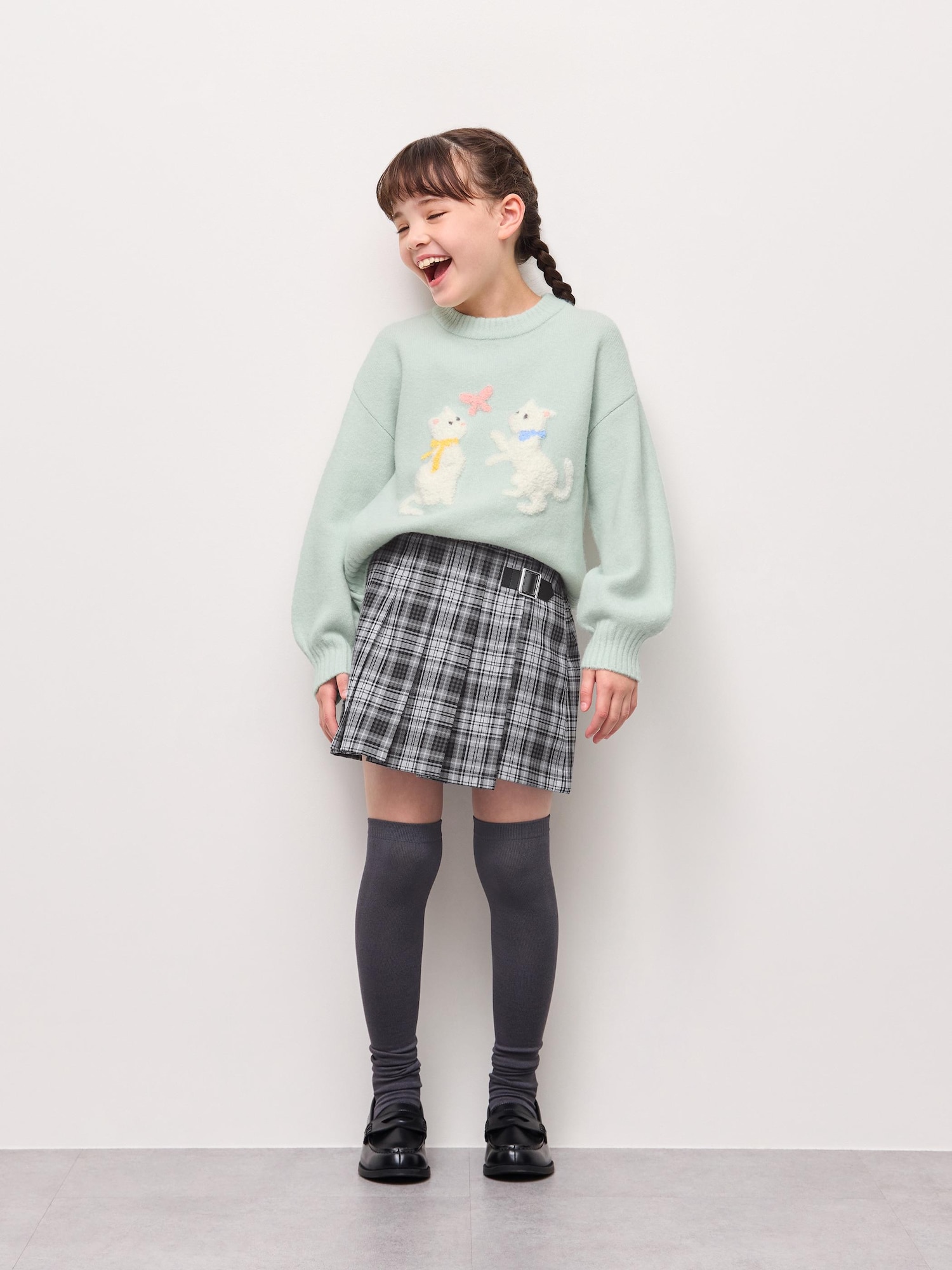 Юбка GIRLS плиссе wrap мини клетка PF — GU