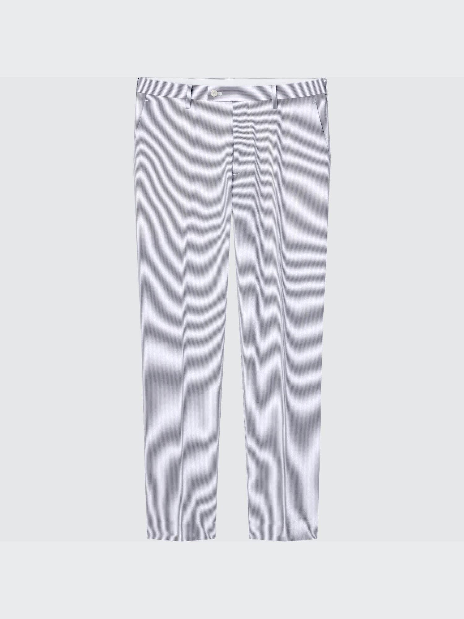 Kando брюки 2WAY стрейч из сирсакера (длина 85 см) (костюмом) — UNIQLO
