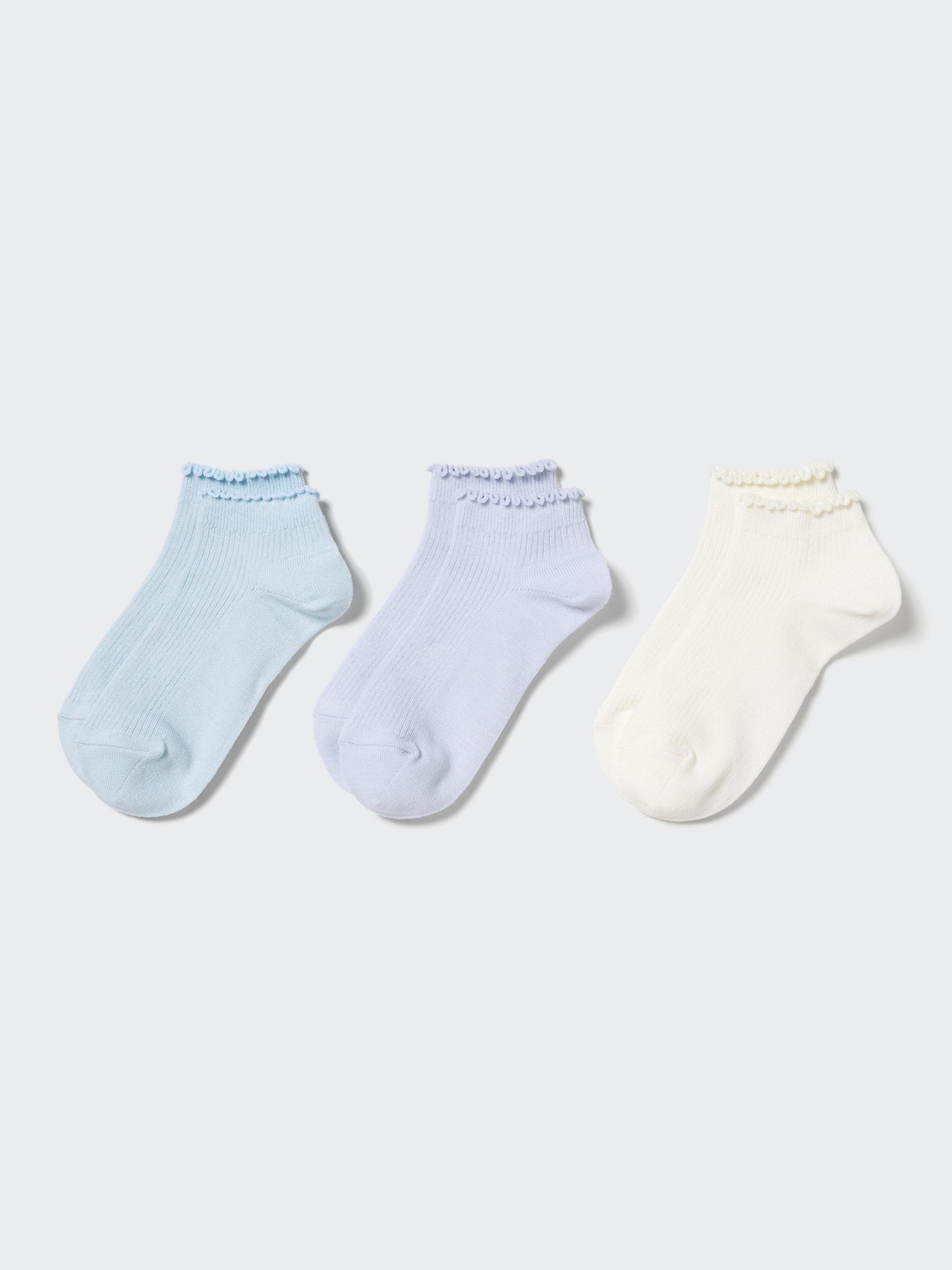Girls короткие носки с рубчиком (3 пары) — UNIQLO