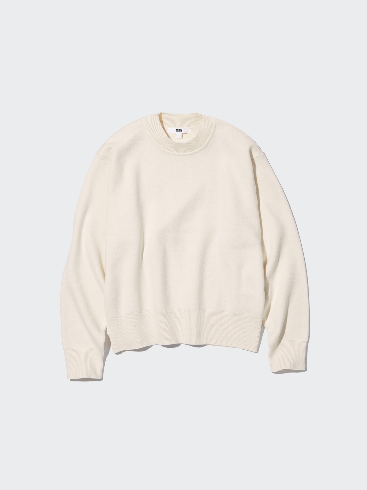 Хлопковый свитер с круглым вырезом Smooth Cotton (длинный рукав) (костюмом) — UNIQLO