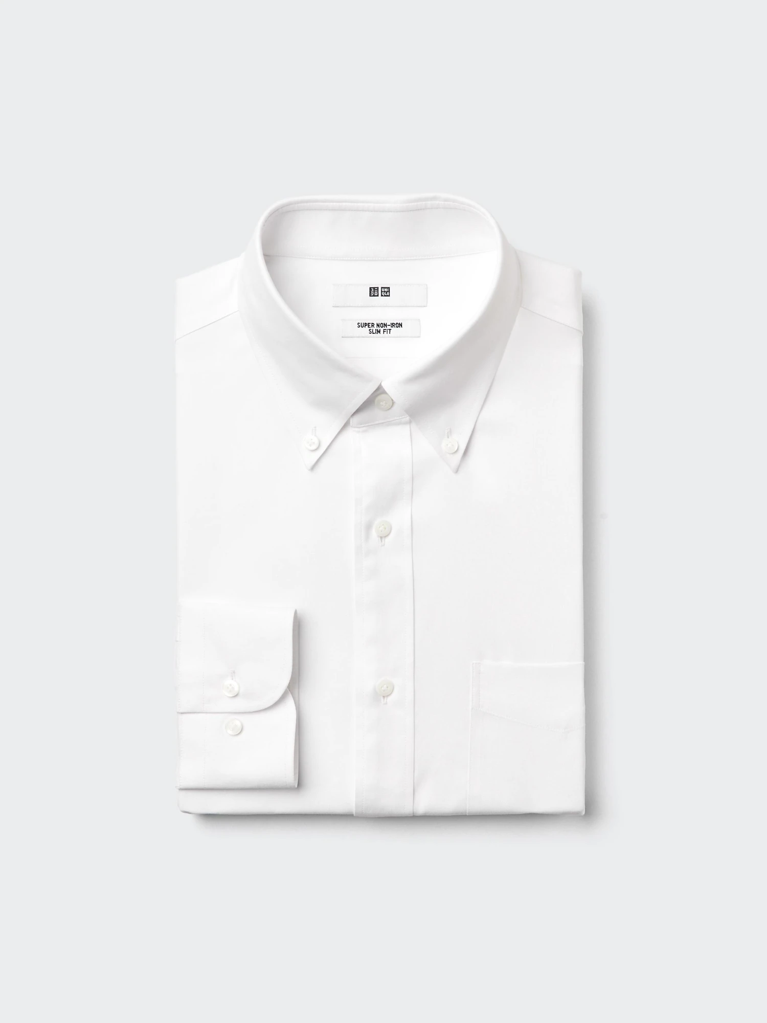 Рубашка Super Non-Iron зауженная с воротником button-down — UNIQLO
