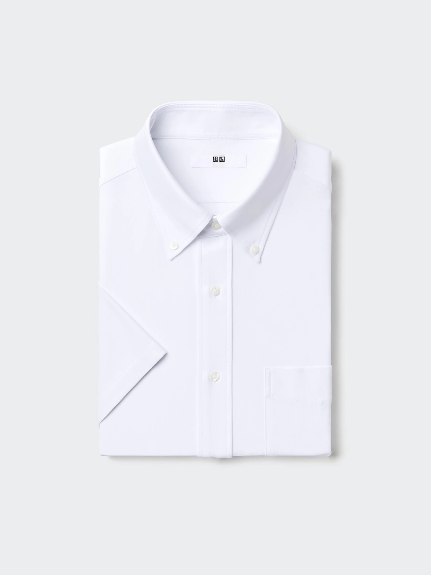 Рубашка Dry трикотажная без глажки с воротником button-down — UNIQLO