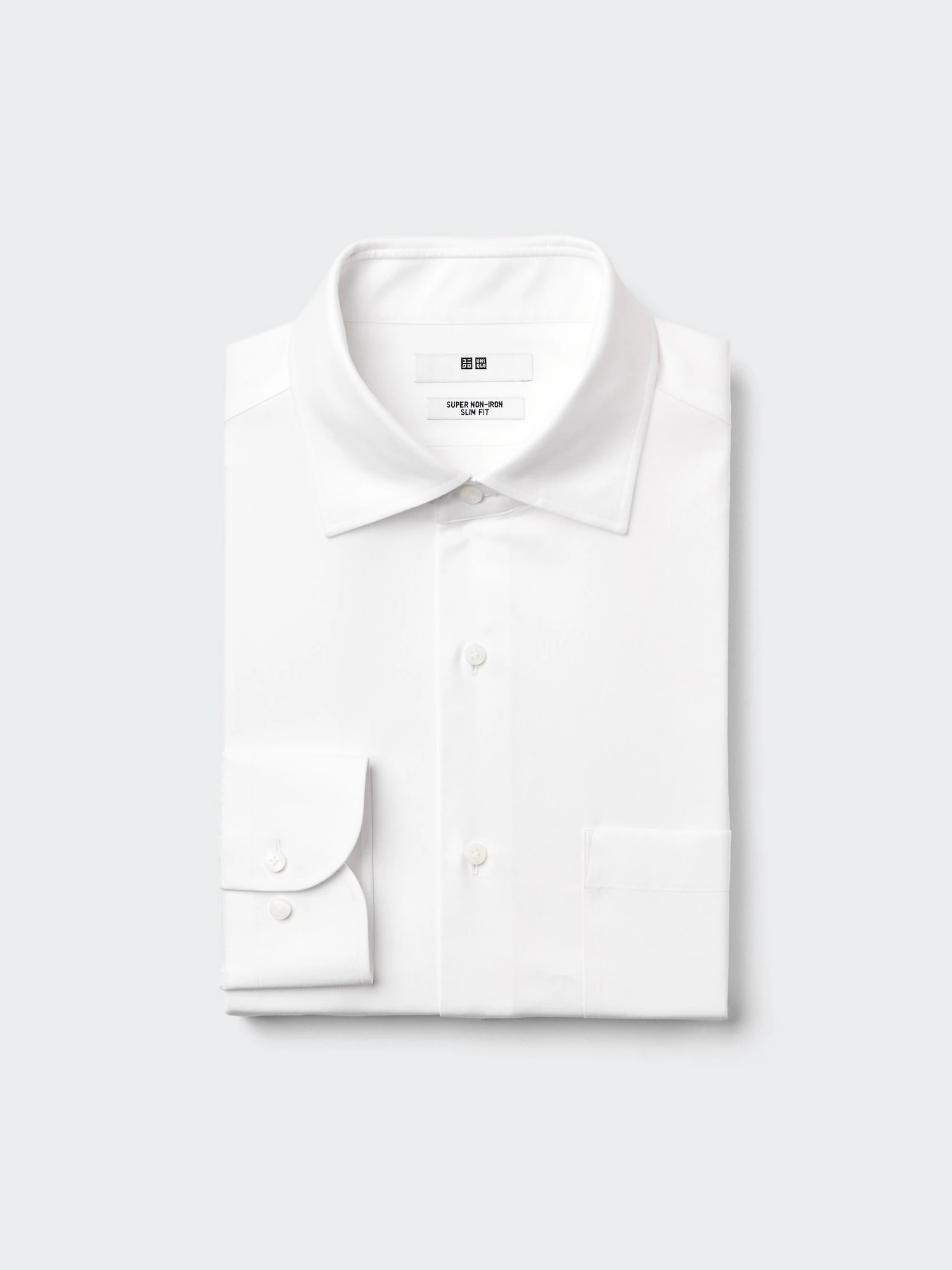 Рубашка Super Non-Iron зауженная с полуширокий воротником — UNIQLO