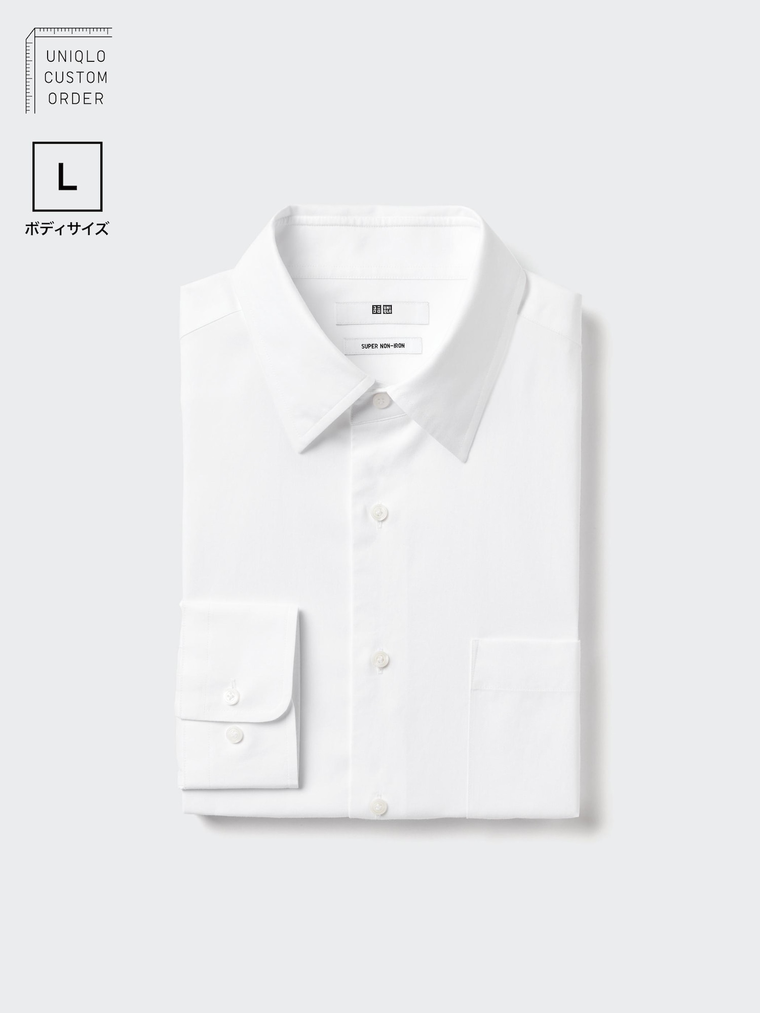 Рубашка Super Non-Iron с классическим воротником, длинный рукав, L — UNIQLO