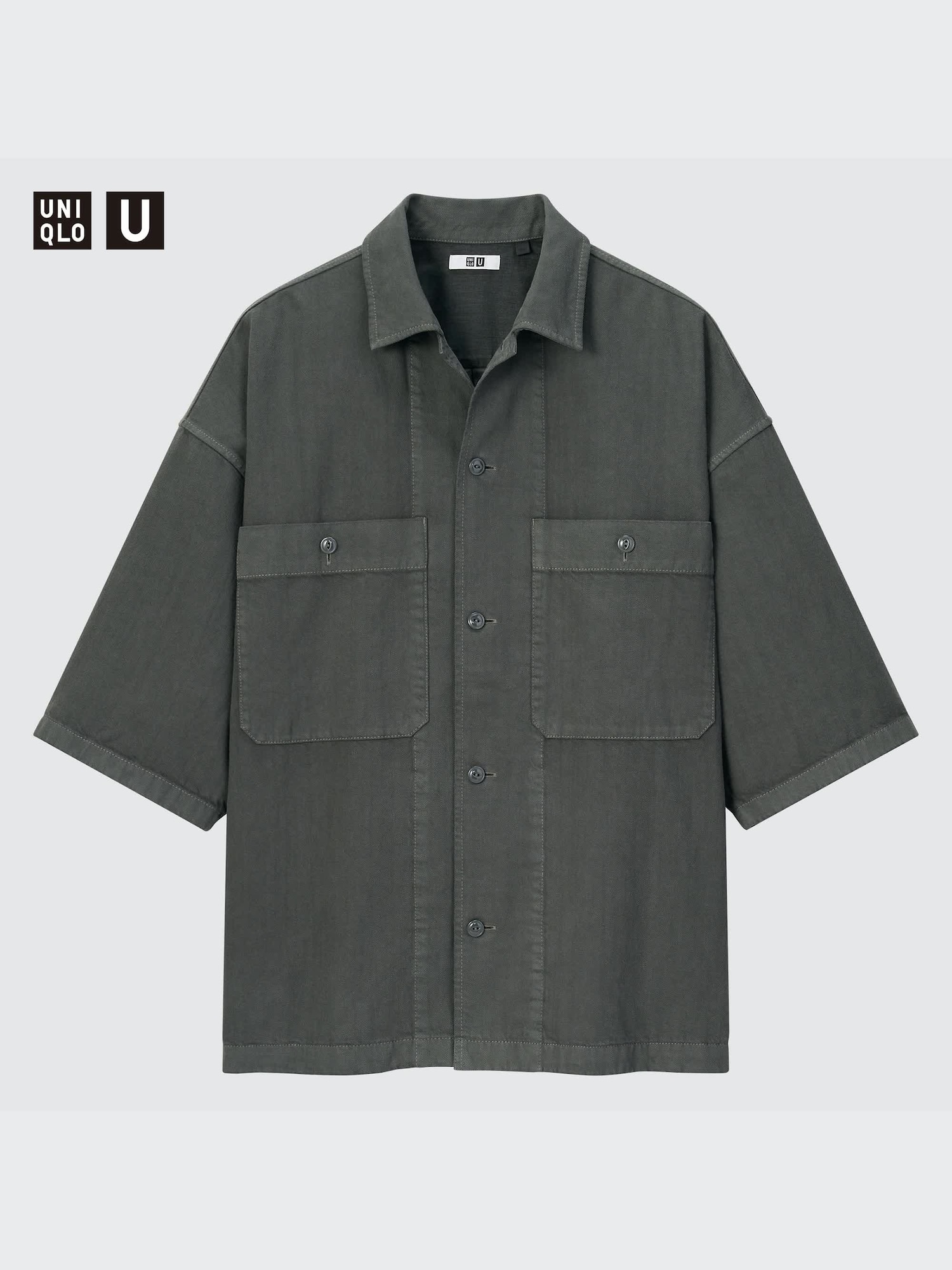 Оверсайз-рубашка рабочая, короткий рукав (костюмом) — UNIQLO