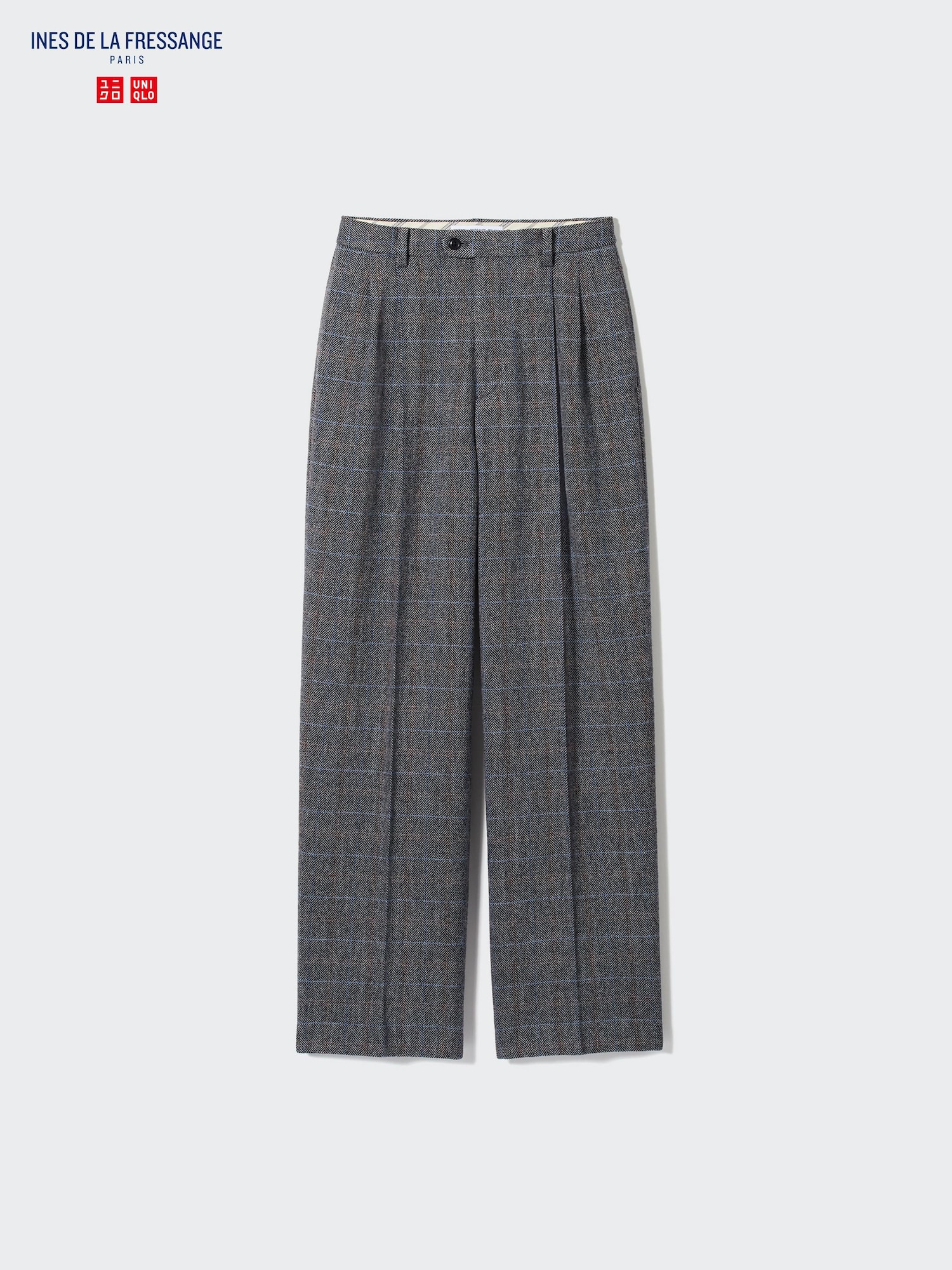 Твидовые широкие брюки со стрелками — UNIQLO