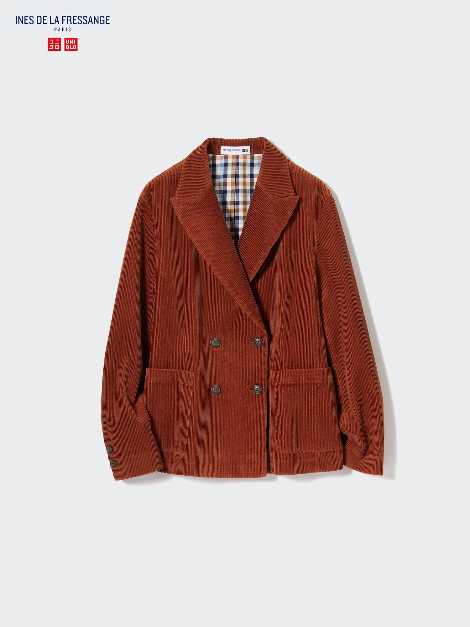Жакет двубортный из вельвета — UNIQLO