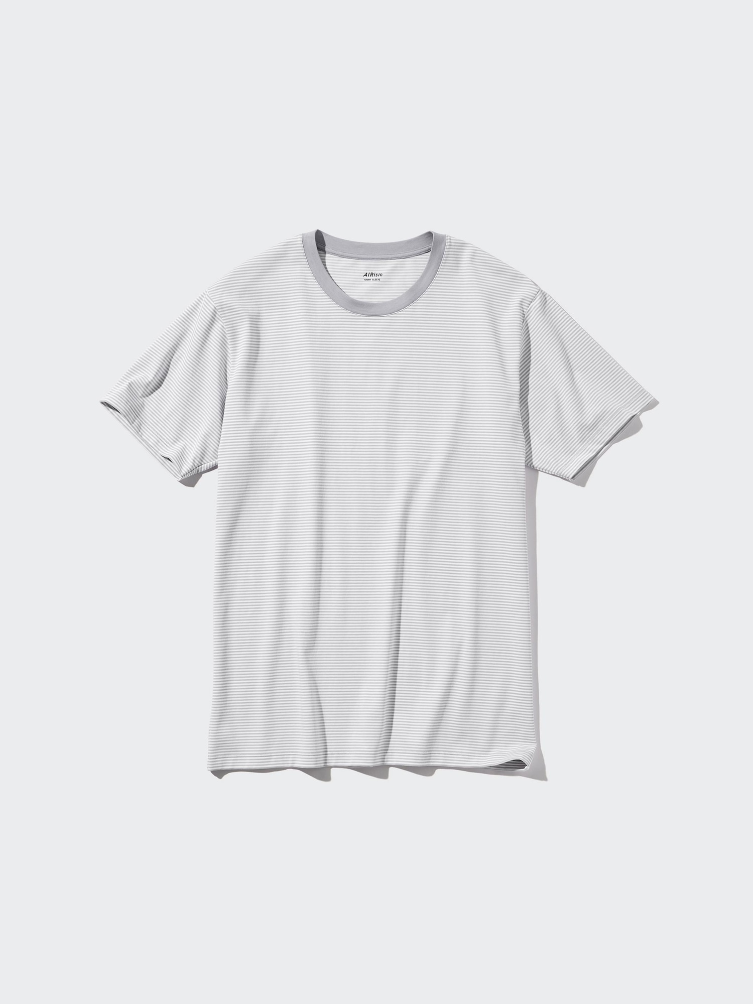 AIRism хлопковая футболка с круглым вырезом в полоску — UNIQLO