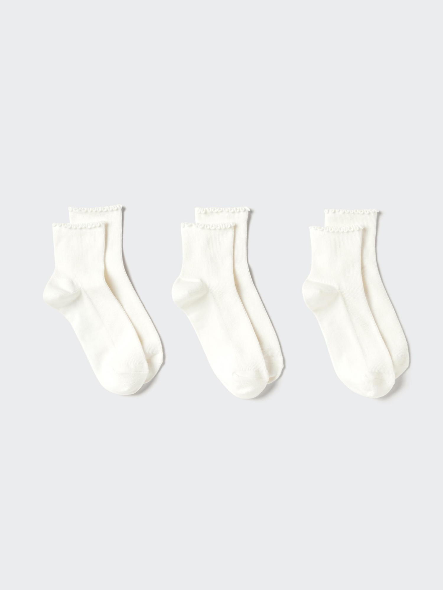Носки укороченные с оборкой, 3 пары — UNIQLO