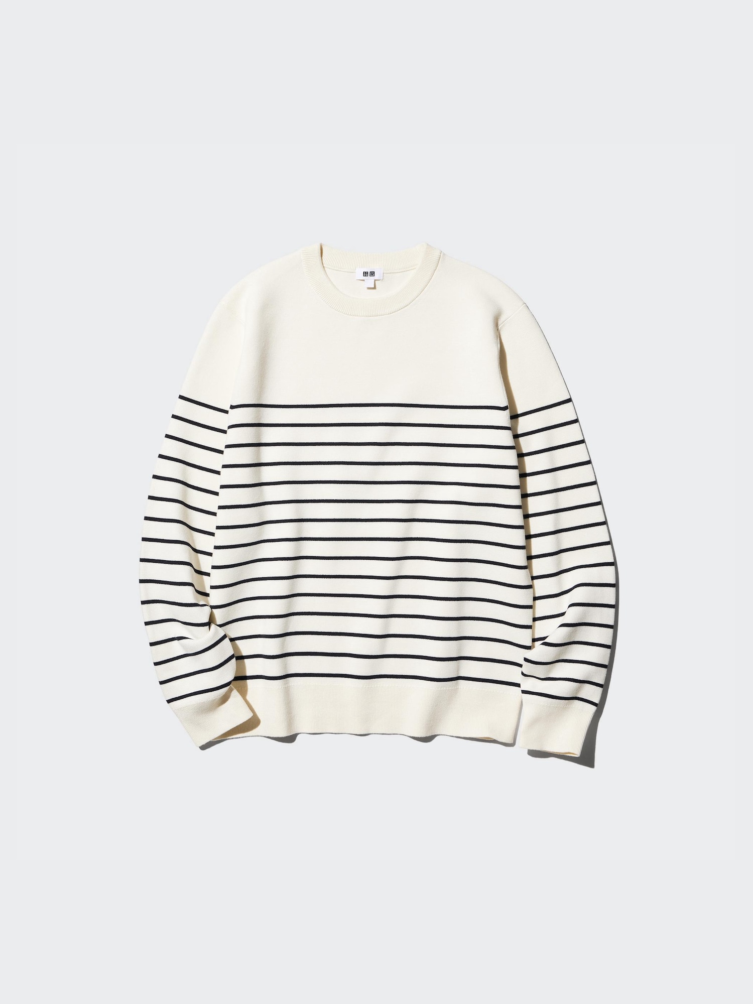 Свитер с круглым вырезом, миланское рибана (машинная стирка) — UNIQLO
