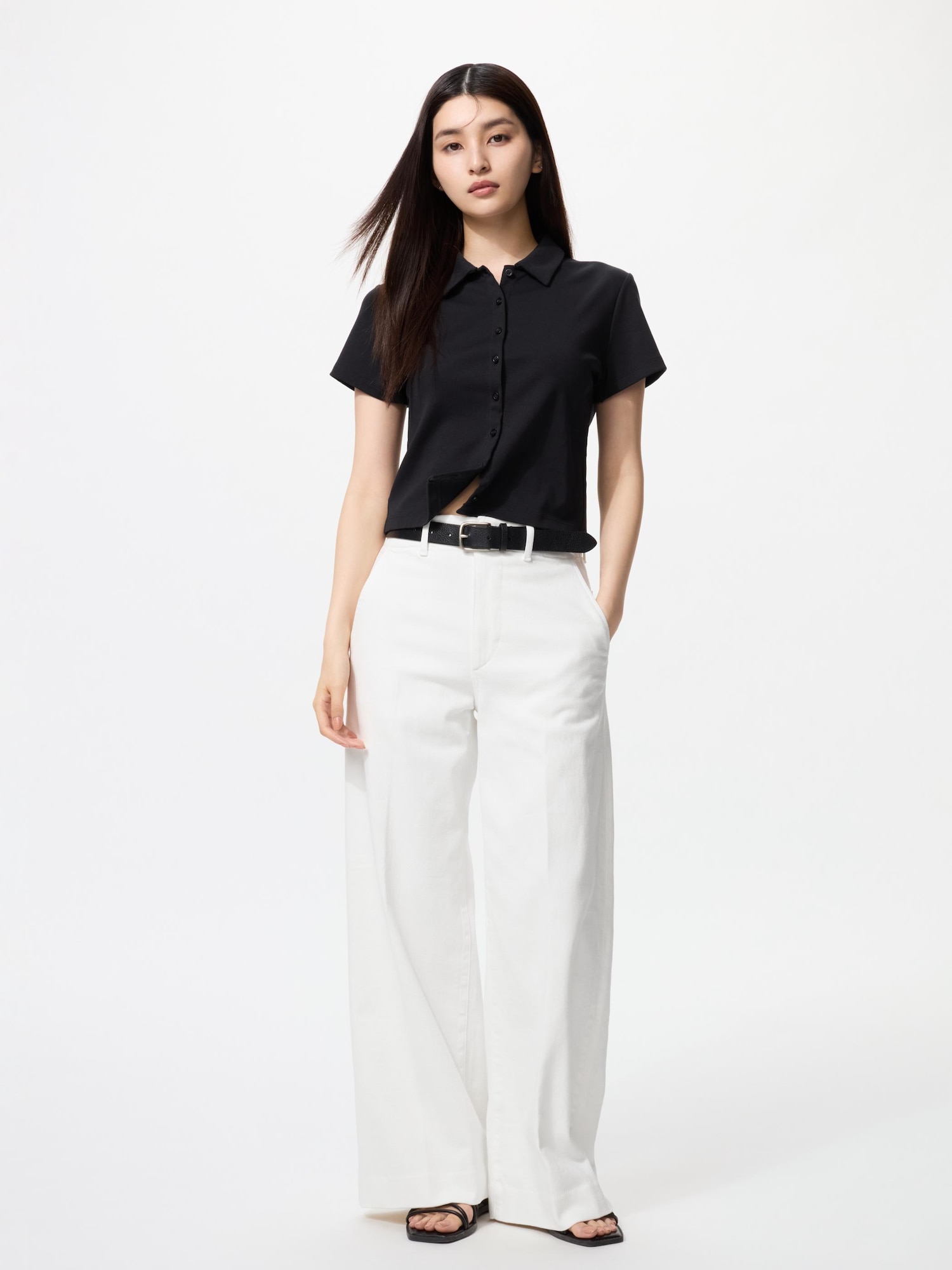 Джинсы широкие трузер — UNIQLO