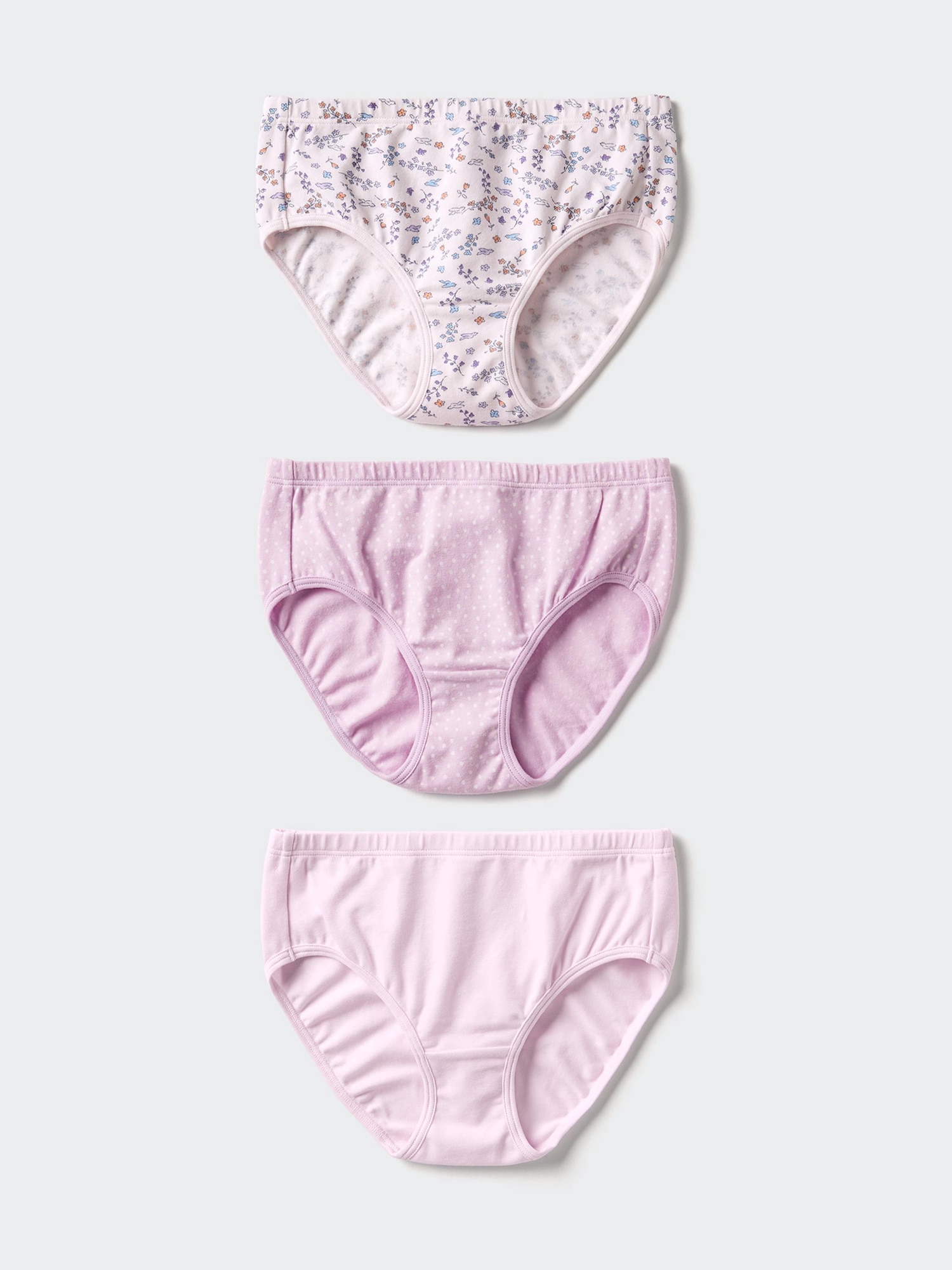 Girls хлопковые трусы стрейч (3 пары) — UNIQLO