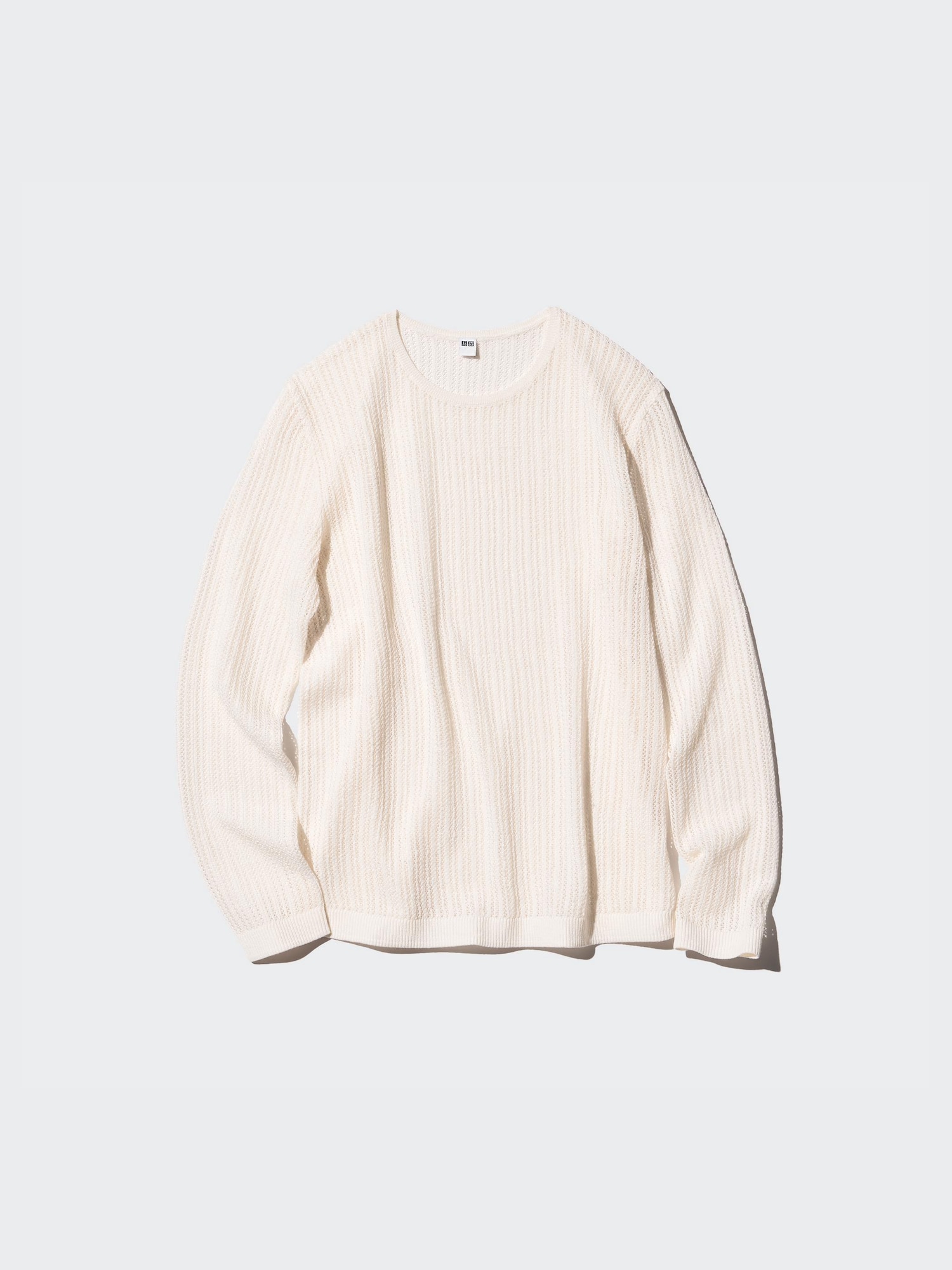 Свитер с круглым вырезом с кружевом — UNIQLO