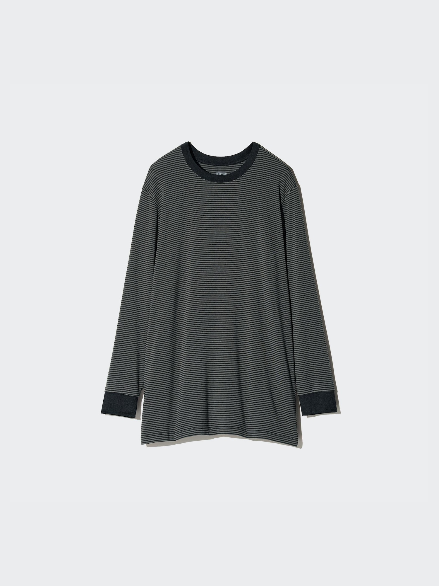 HEATTECH футболка с круглым вырезом в полоску, рукав 9/10 длины — UNIQLO