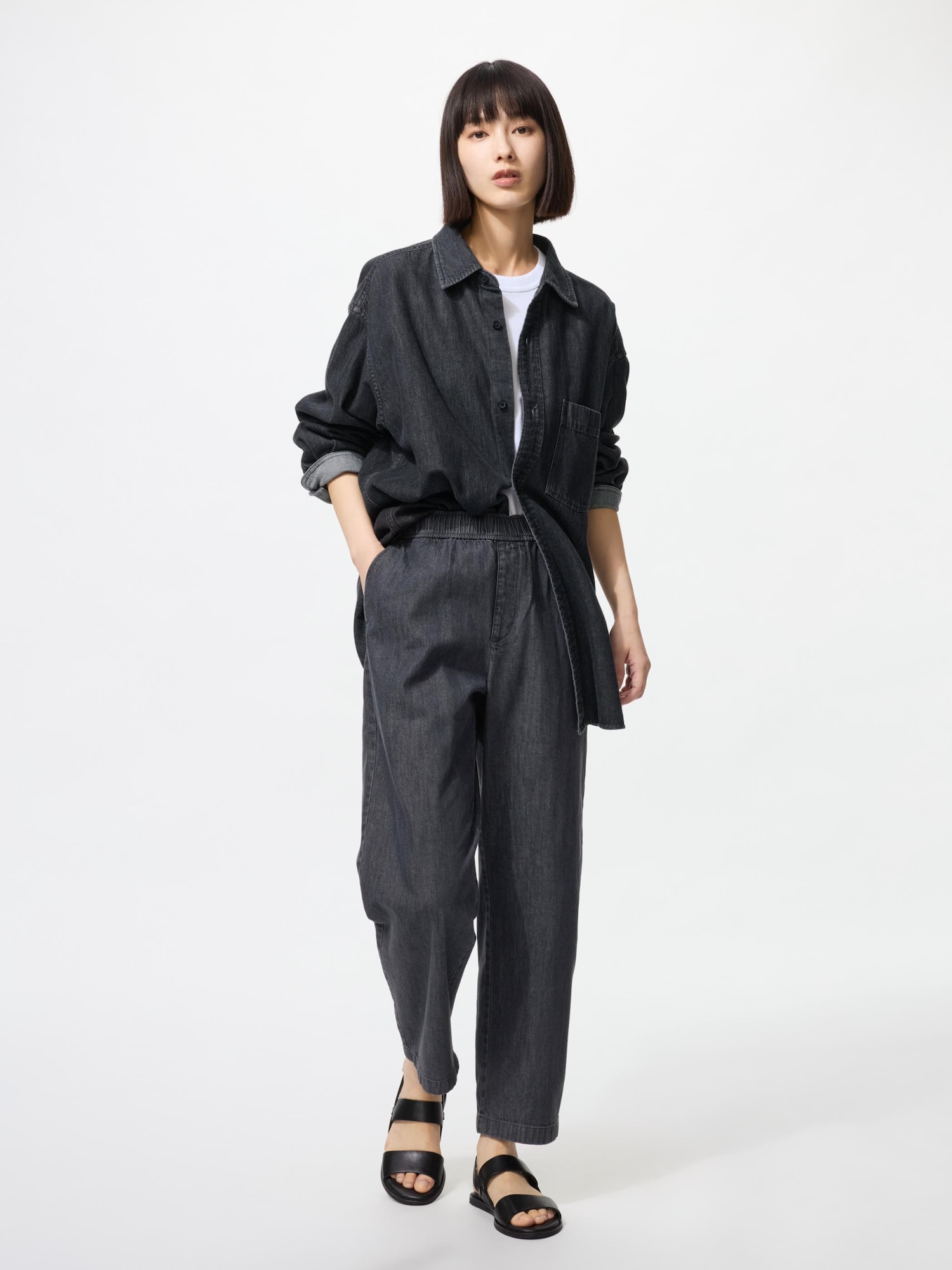 Свободные брюки до щиколотки из хлопка — UNIQLO