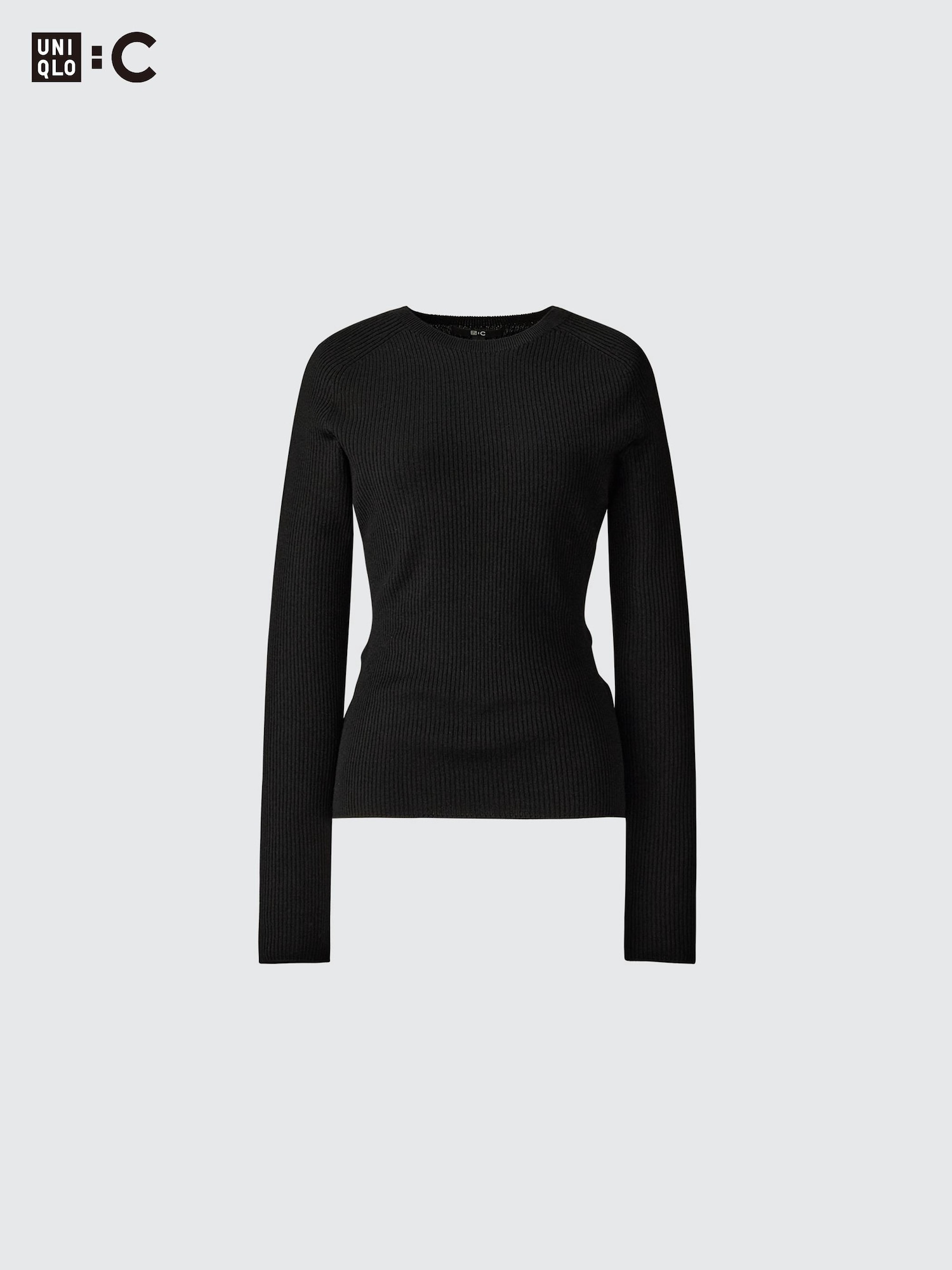 Объёмный свитер в рубчик из смеси с мерино — UNIQLO