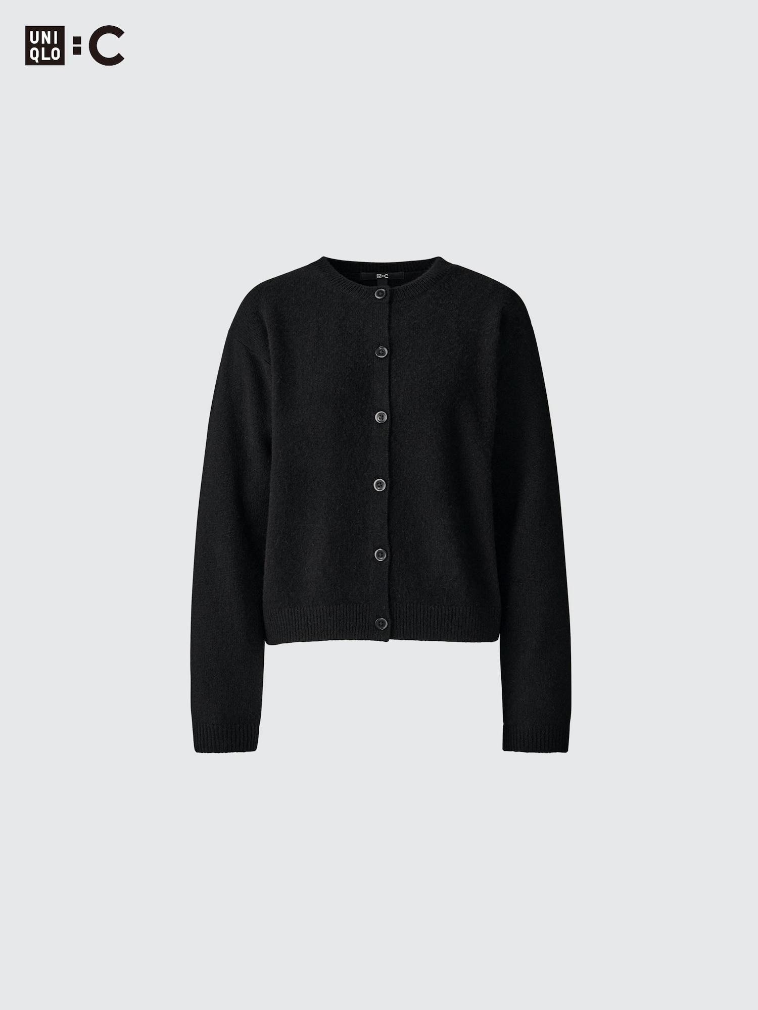 Кашемировый укороченный кардиган с круглым вырезом — UNIQLO