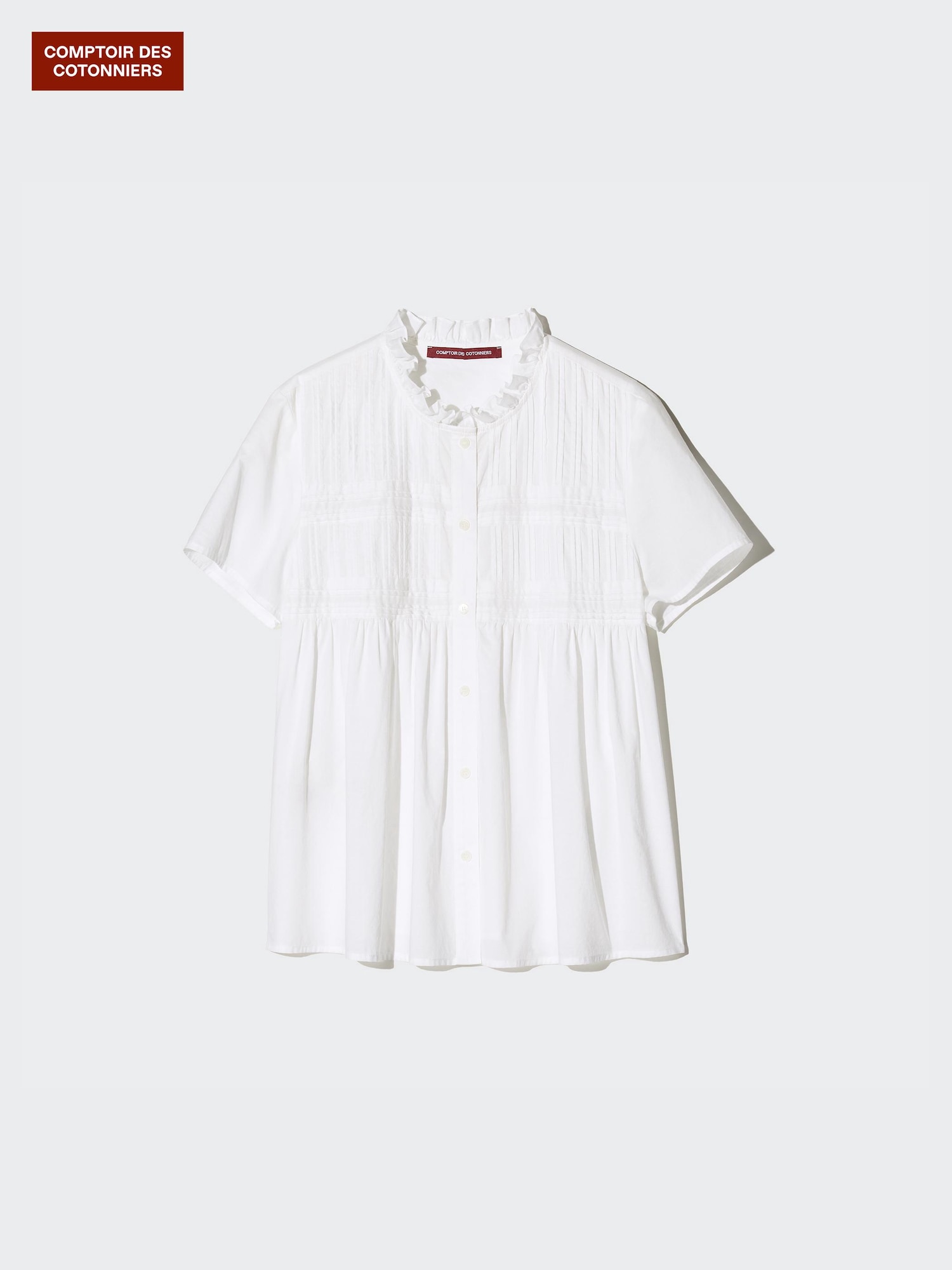 Хлопковая рубашка с оборками — UNIQLO