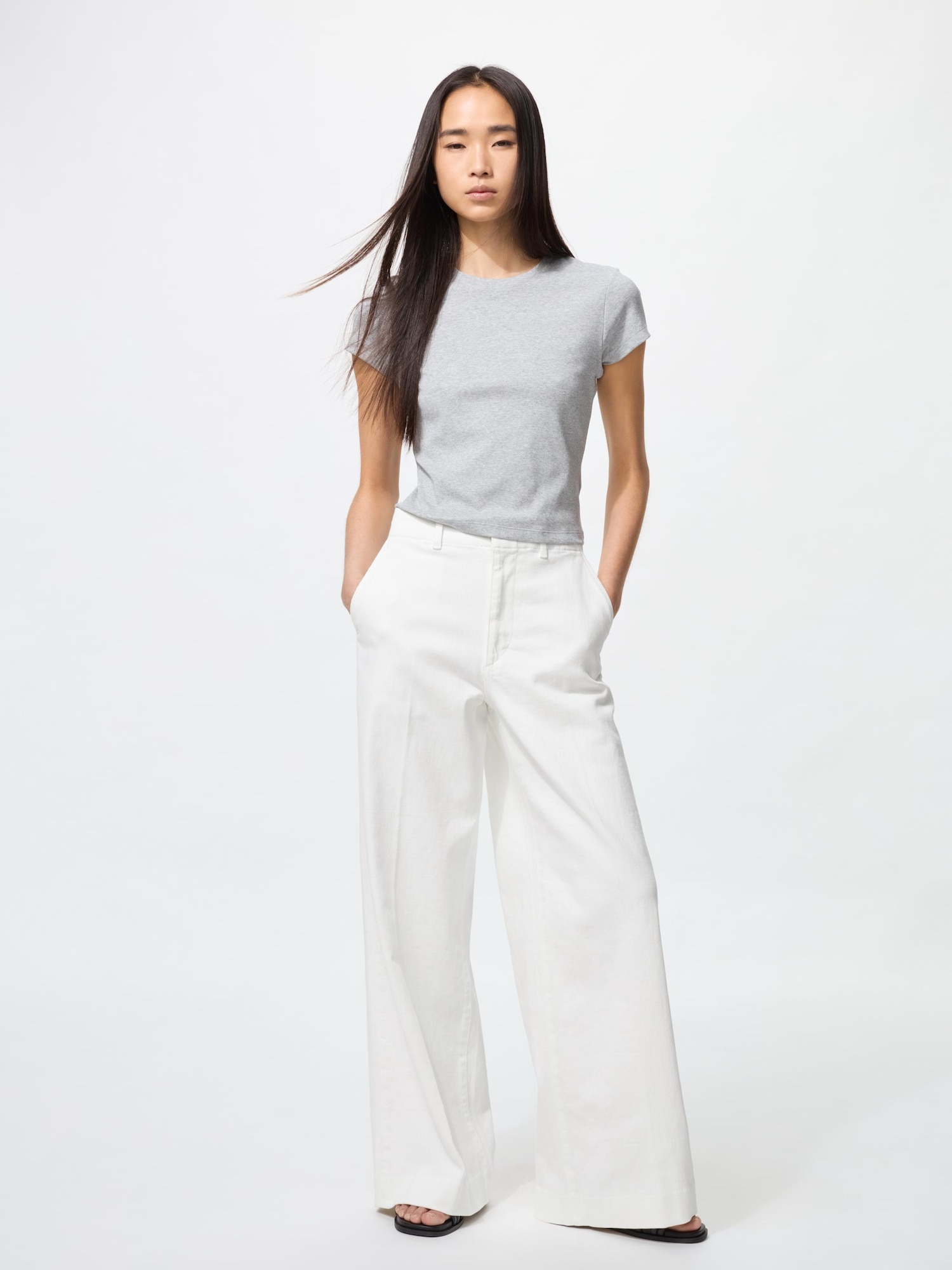 Джинсы широкие трузер удлинённые — UNIQLO