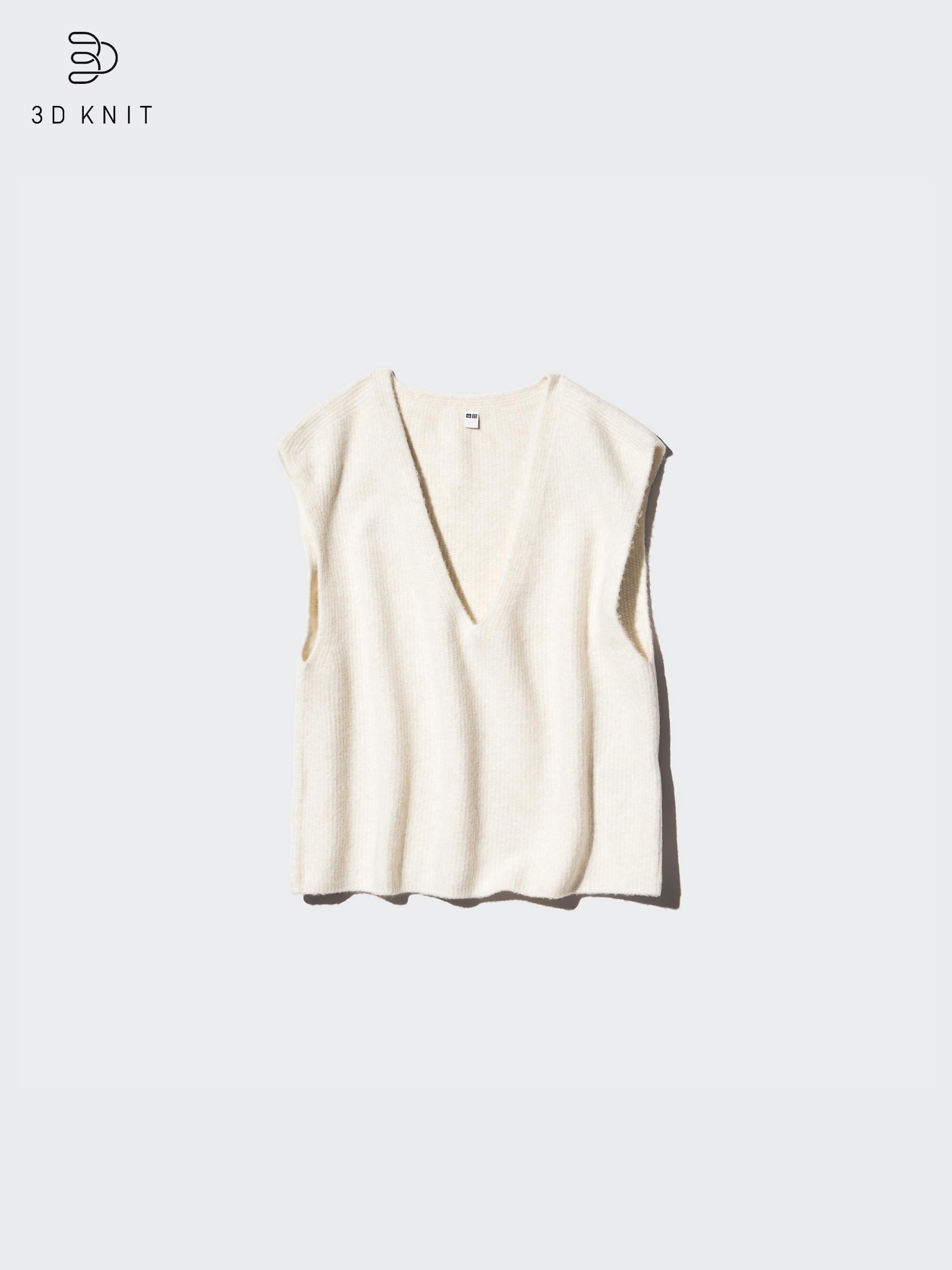 Объёмный жилет с V-вырезом из суфле-пряжи — UNIQLO