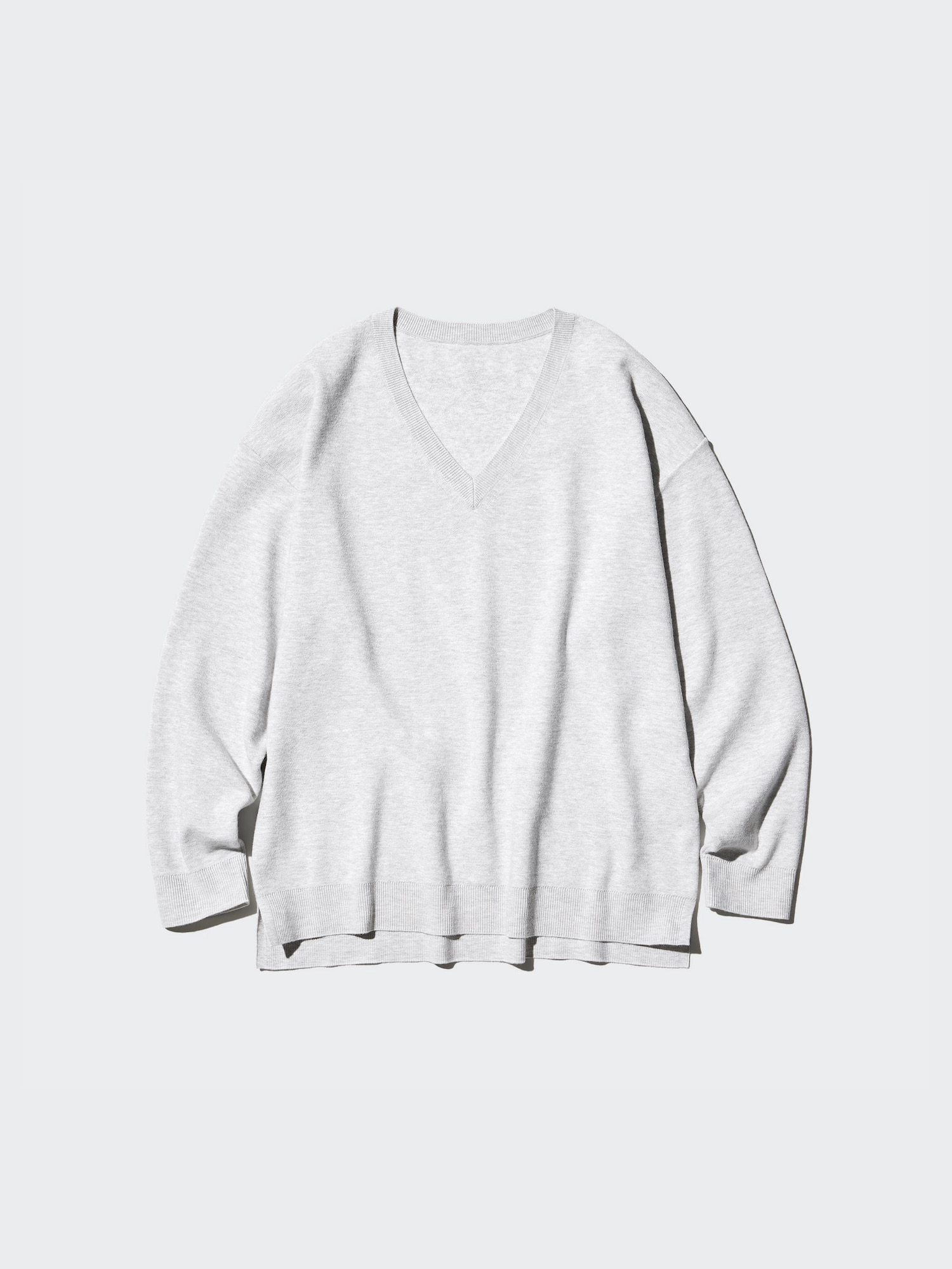 Свитер с V-вырезом, миланское рибана (машинная стирка) — UNIQLO