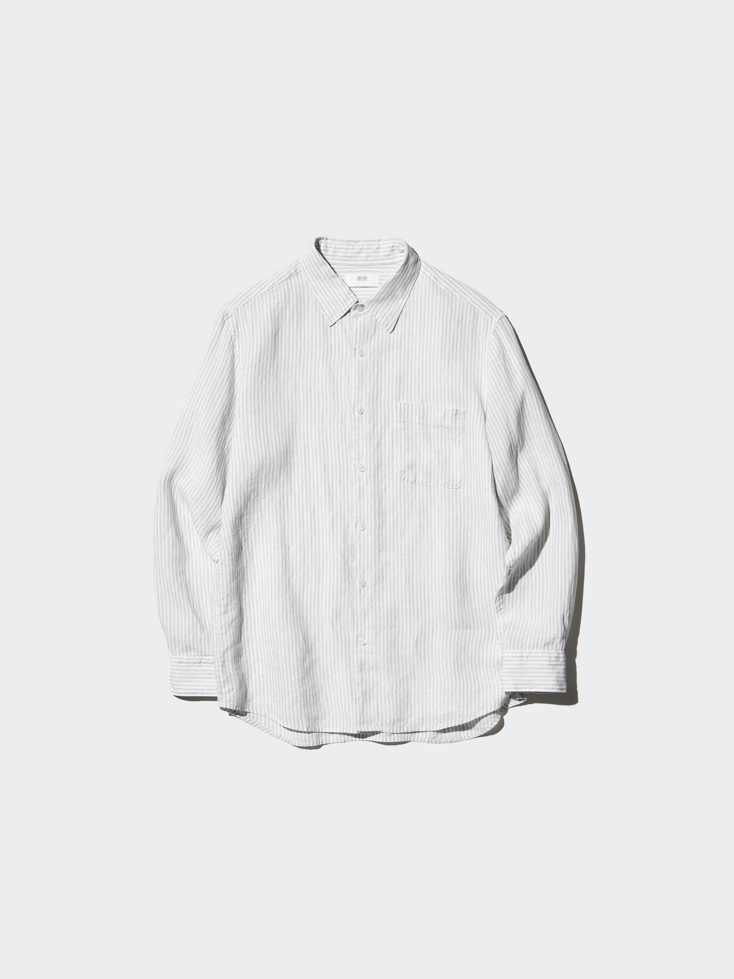 Рубашка из премиального льна/полоска — UNIQLO
