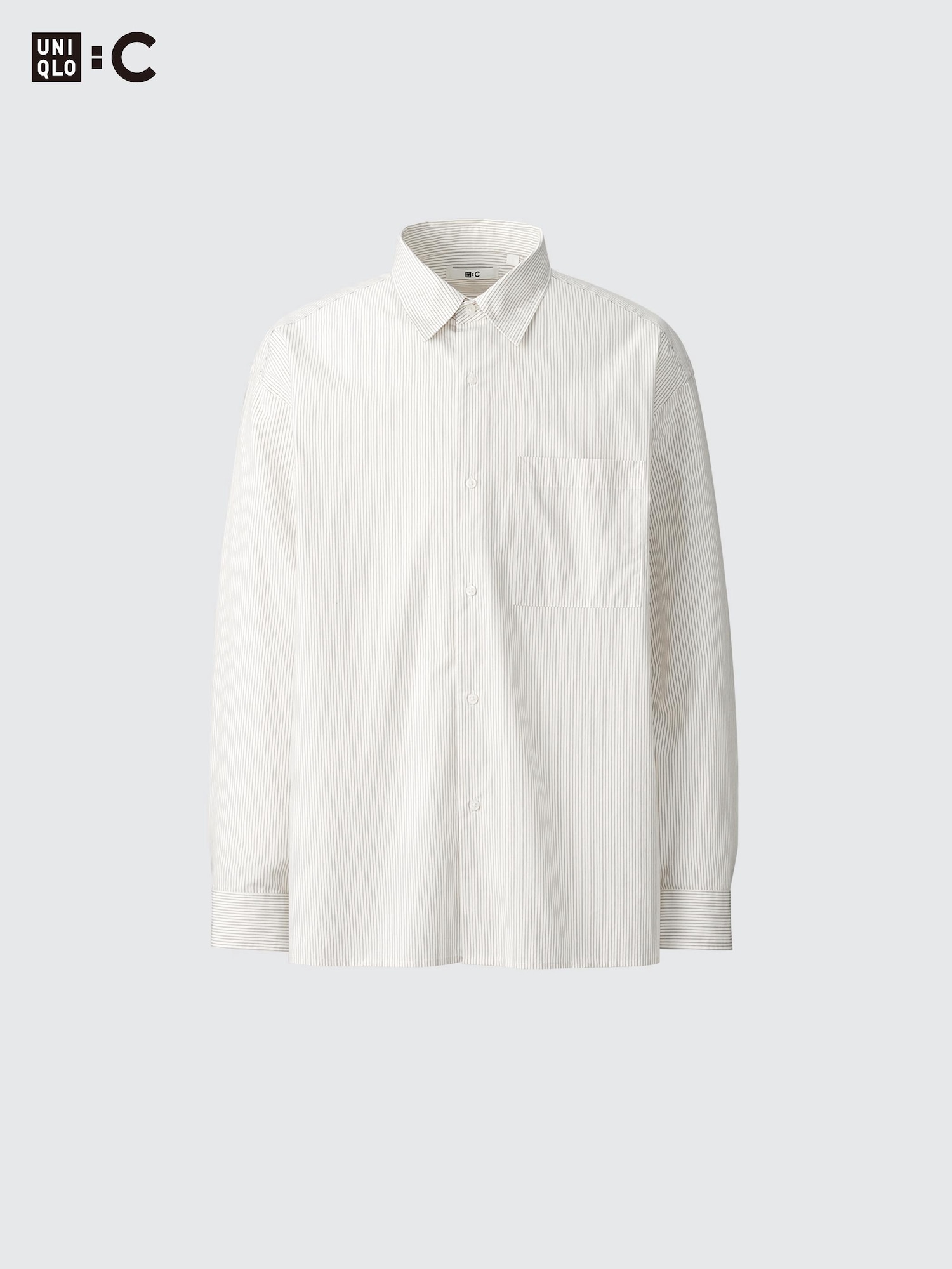 Рубашка из поплина оверсайз/полоска — UNIQLO