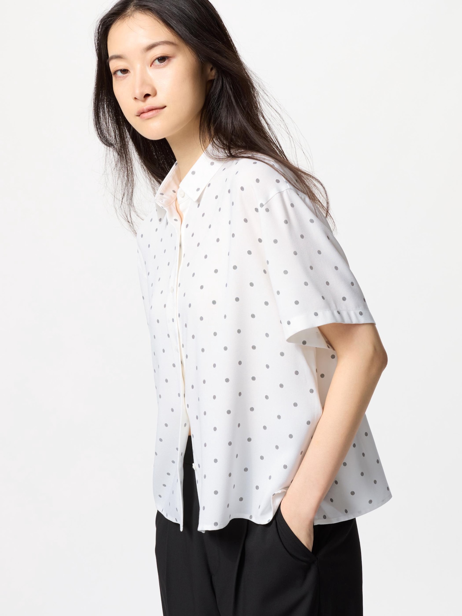 Блуза из вискозы с принтом — UNIQLO