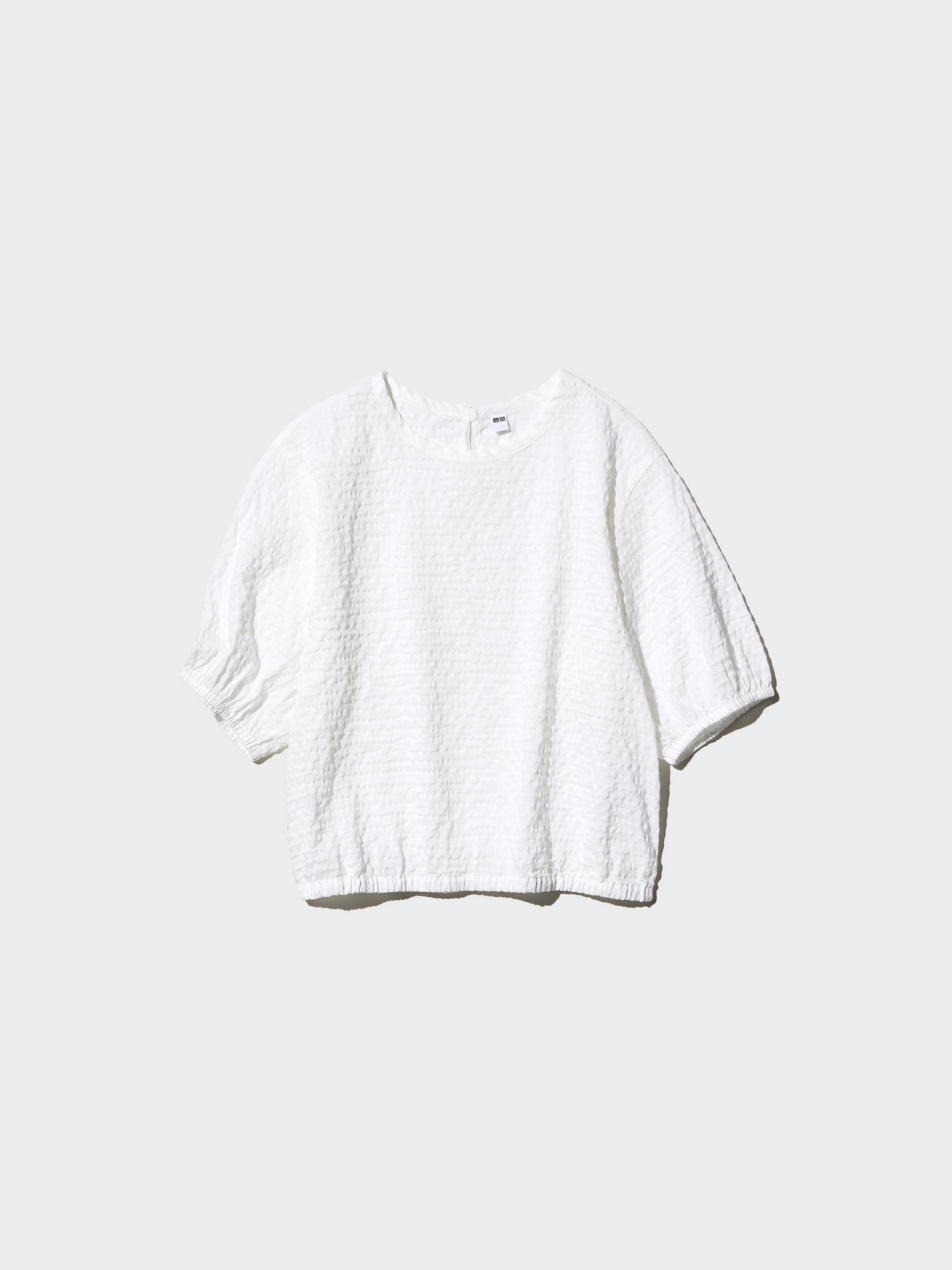 Блузка из хлопка-жатки (короткий рукав) — UNIQLO