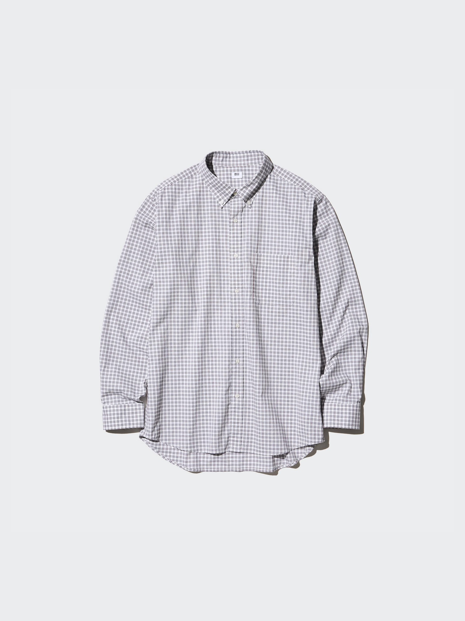 Рубашка из поплина/клетка/button-down — UNIQLO