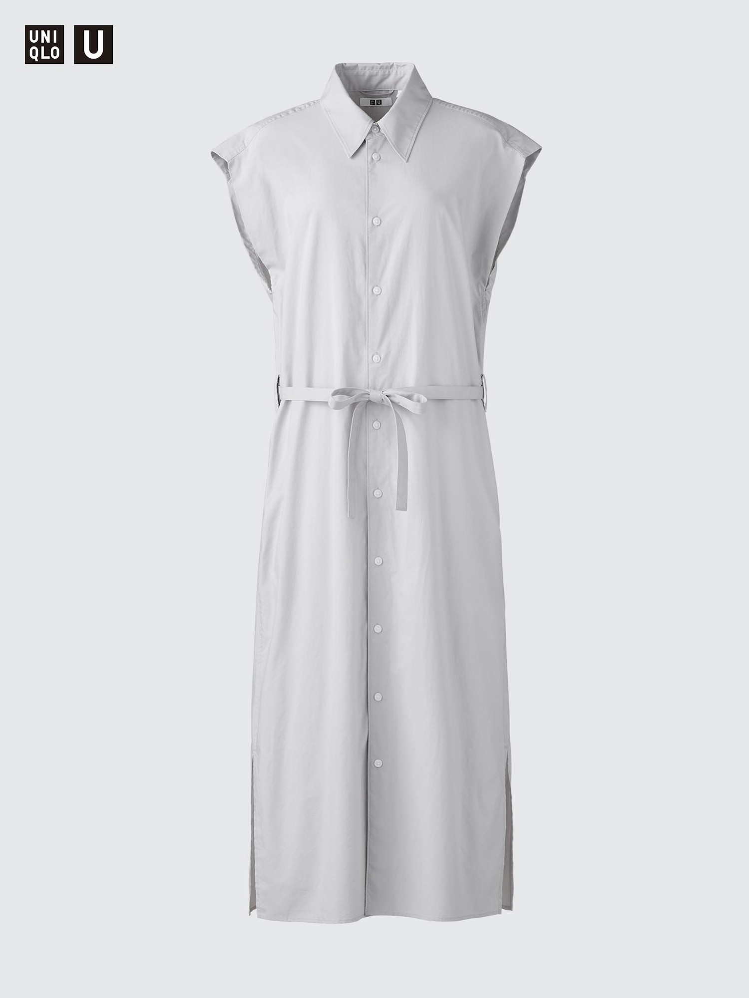 Хлопковое платье-рубашка, без рукавов — UNIQLO