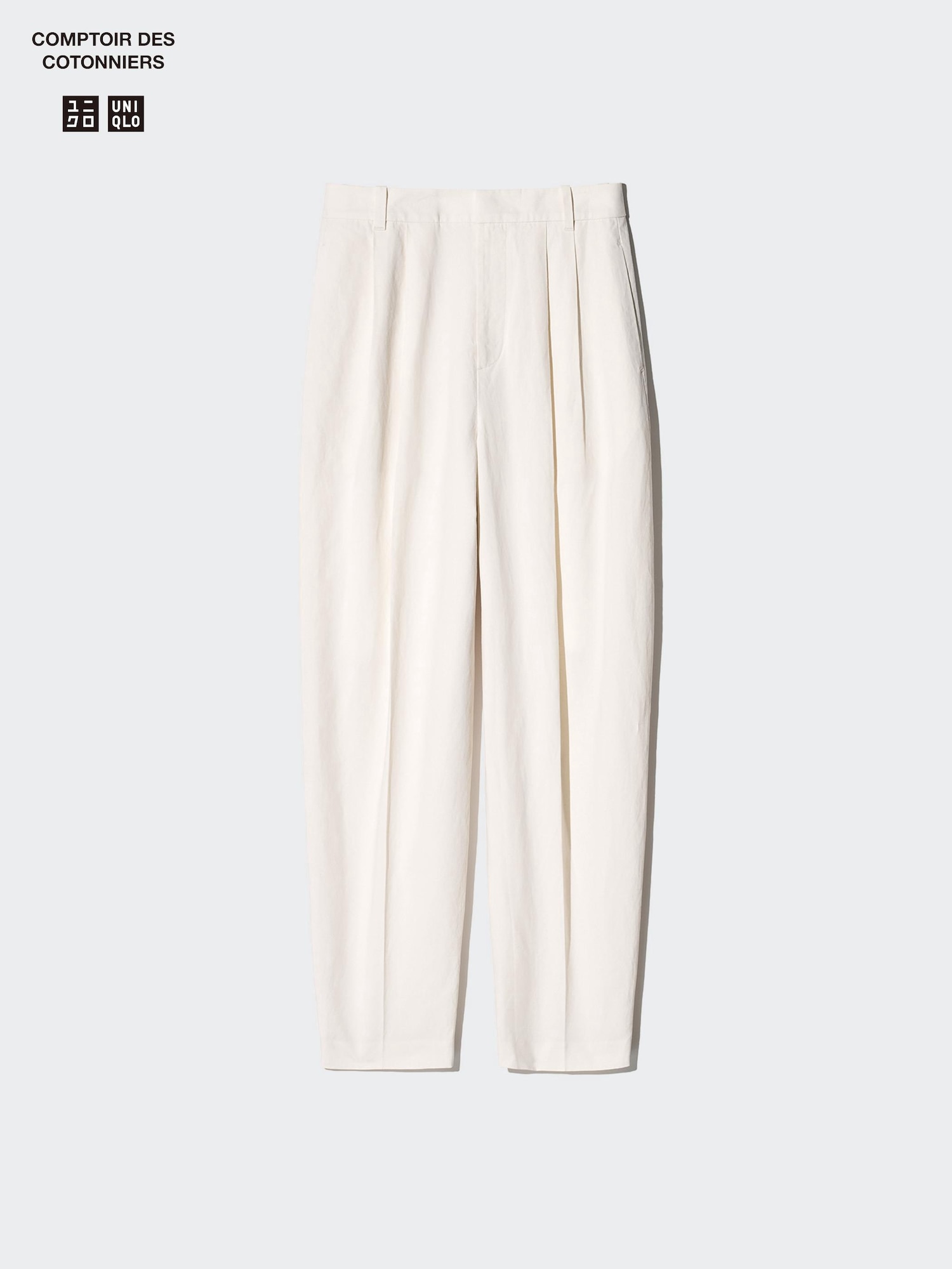 Брюки barrel-leg из льняной смеси — UNIQLO