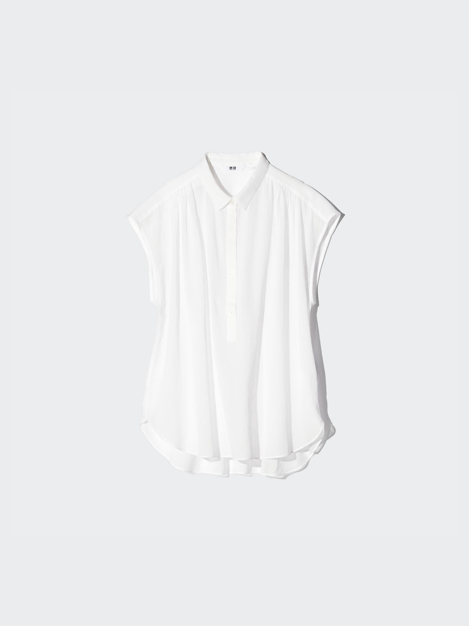 Хлопковая блузка из шифона, без рукавов — UNIQLO