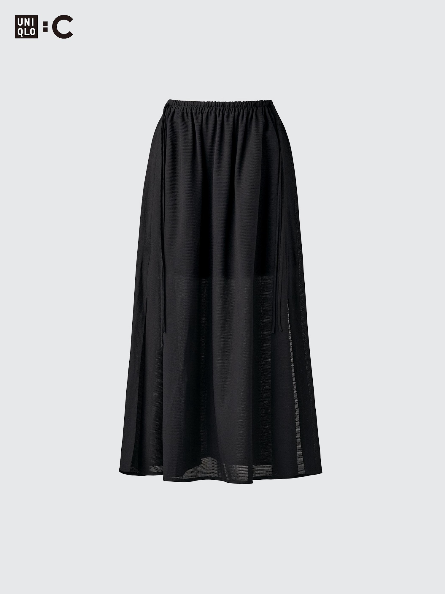 Длинная юбка из сетки со сборками и разрезом — UNIQLO