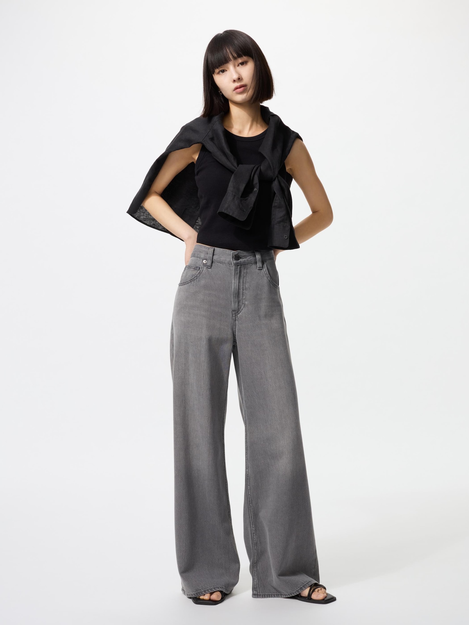Широкие джинсы-клёш Drape — UNIQLO