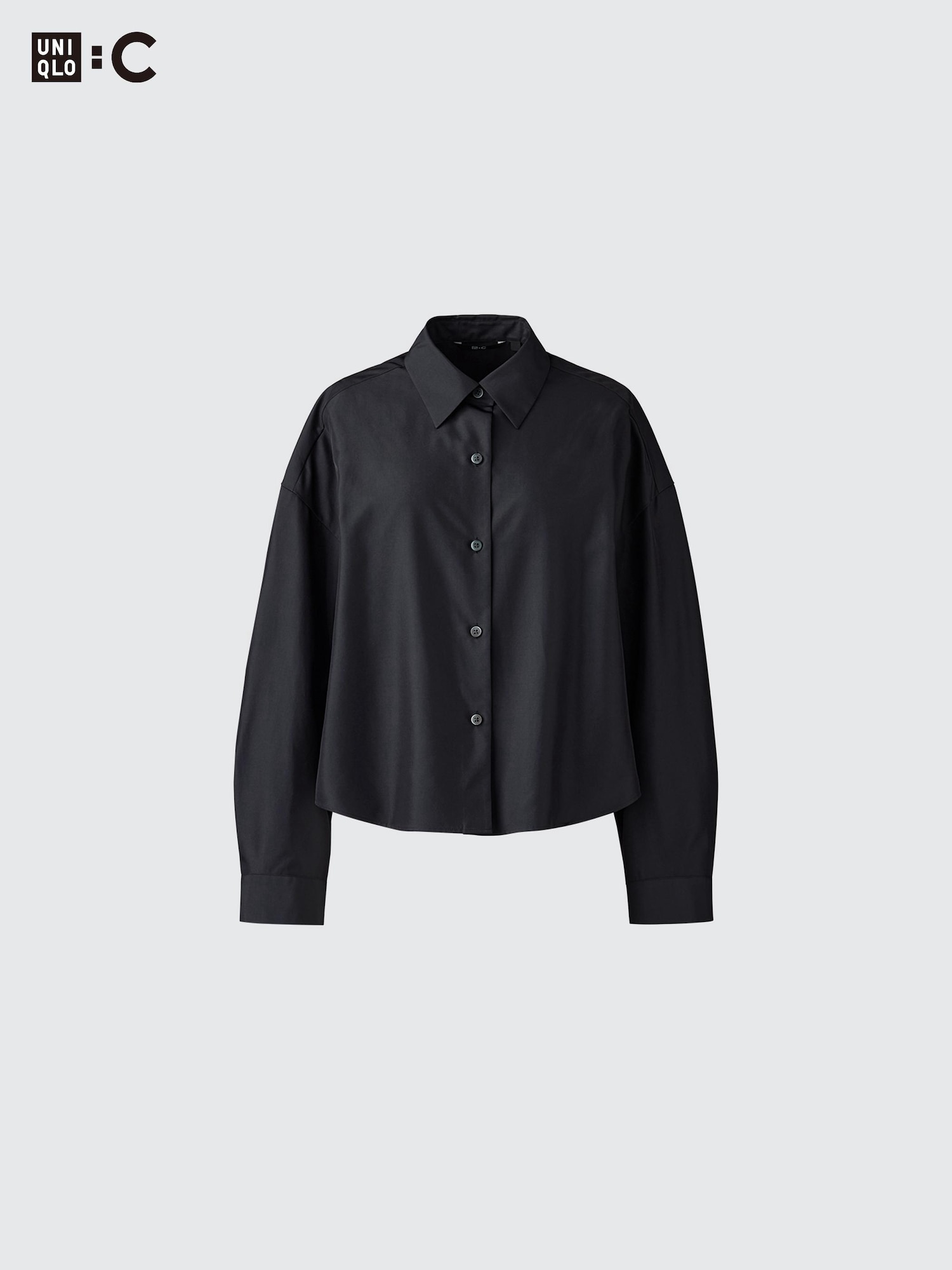 Рубашка укороченная, длинный рукав — UNIQLO