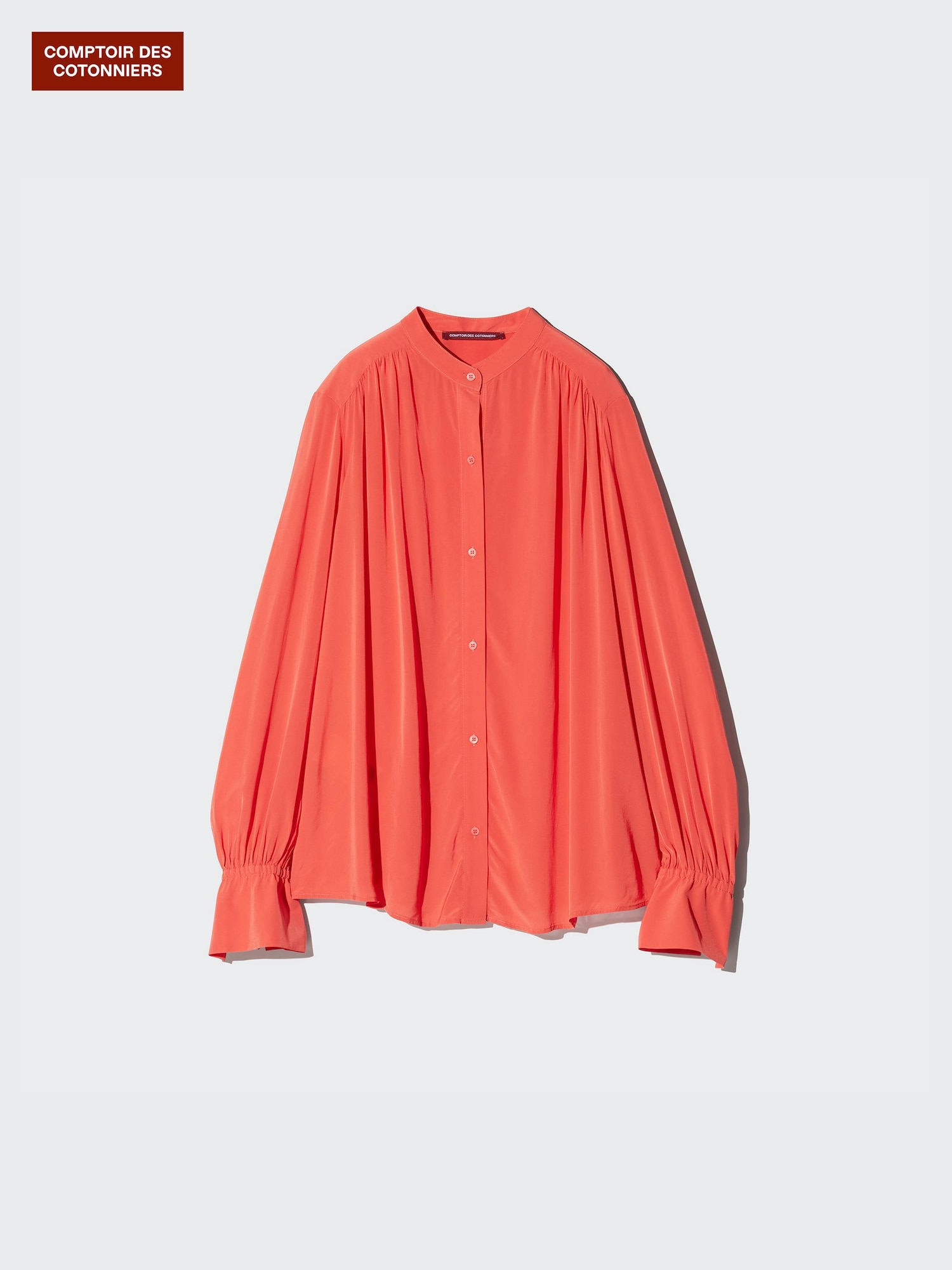 Рубашка-стойка из вискозы — UNIQLO