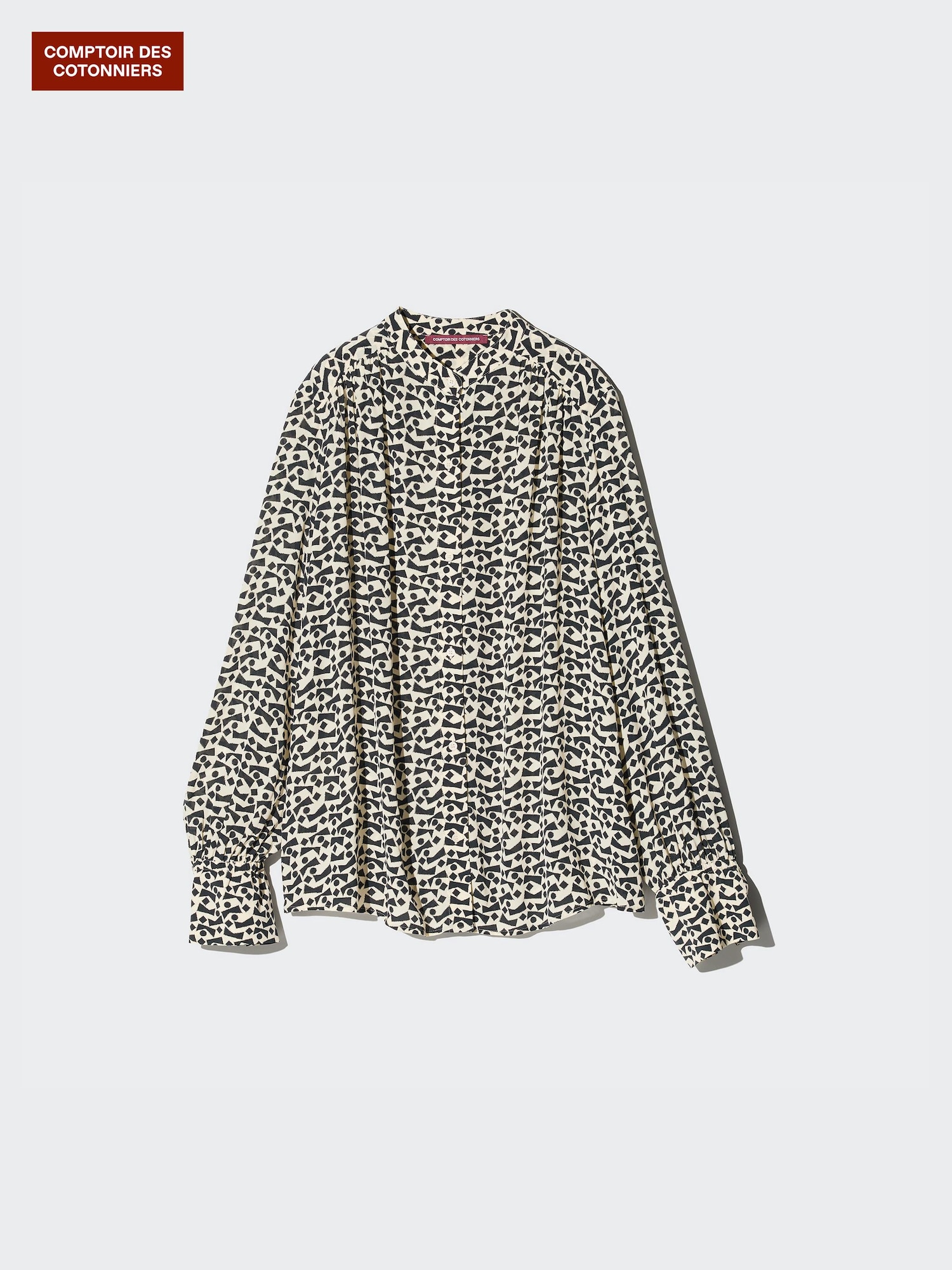 Рубашка-стойка из вискозы — UNIQLO