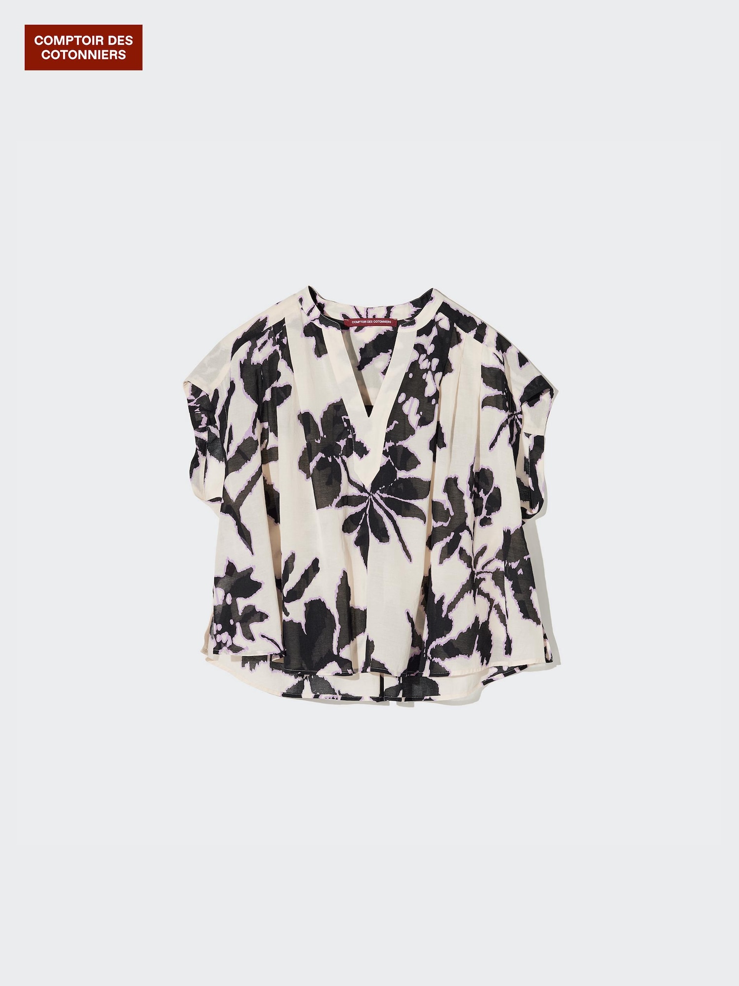 Блузка с принтом из хлопка и вискозы — UNIQLO